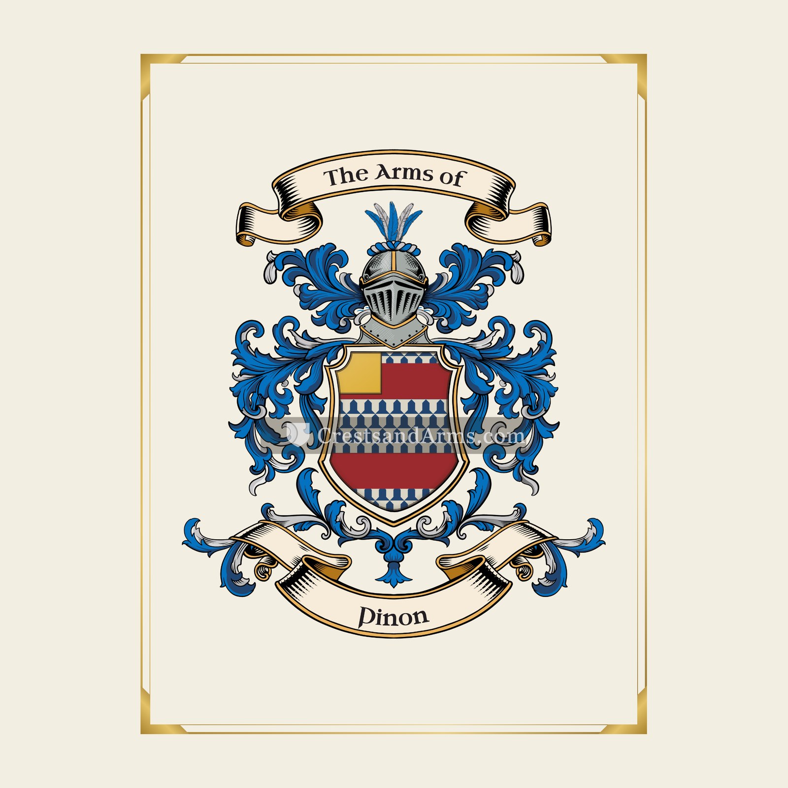 With gold border