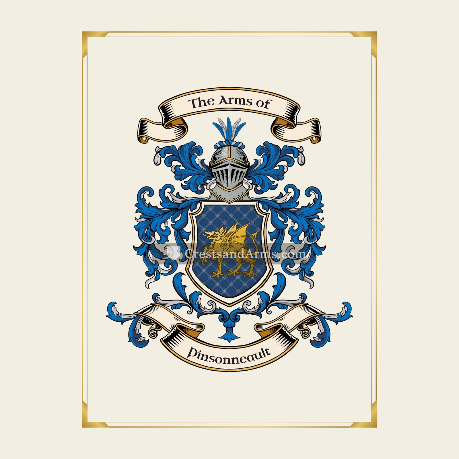 With gold border