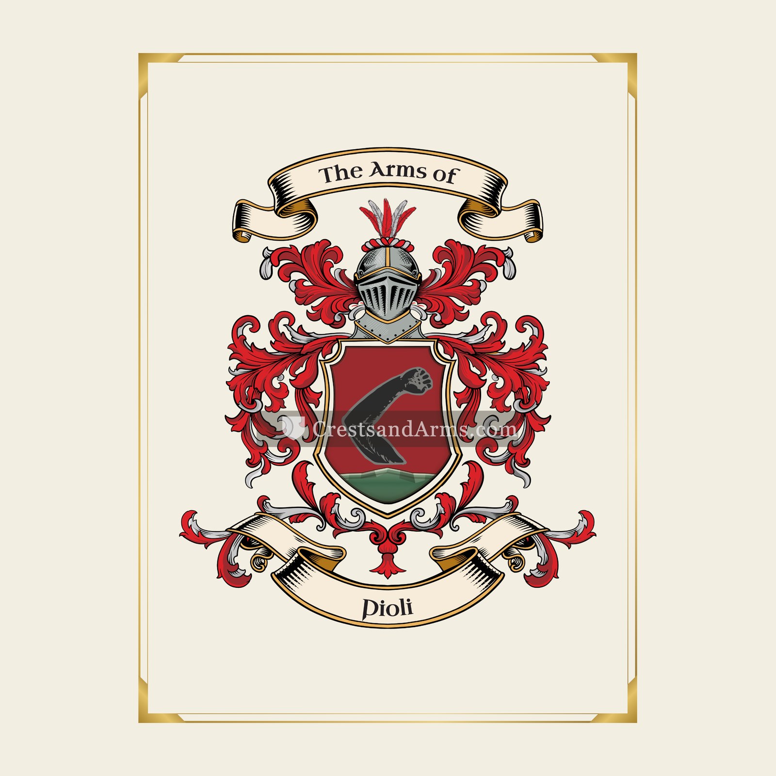 With gold border