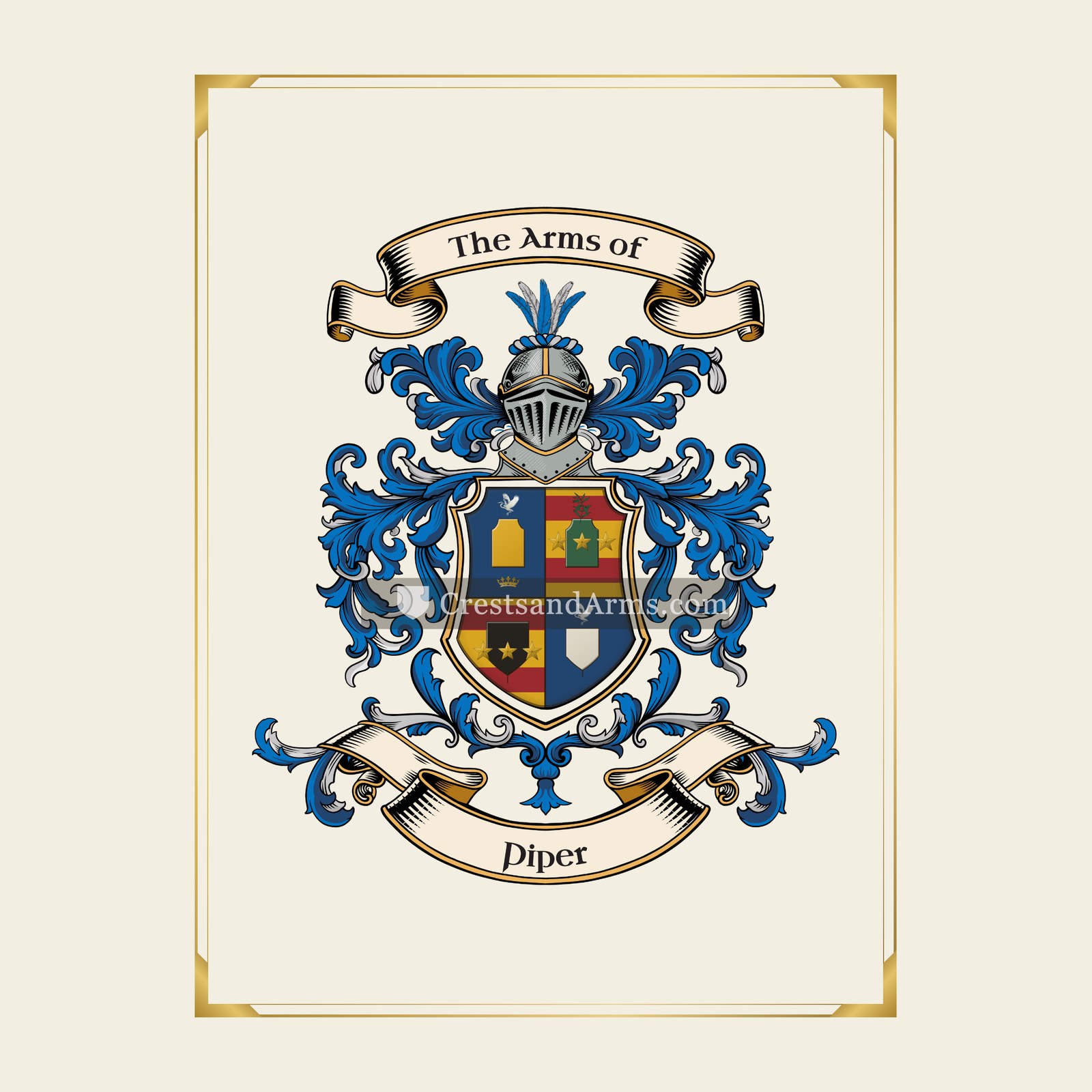 With gold border