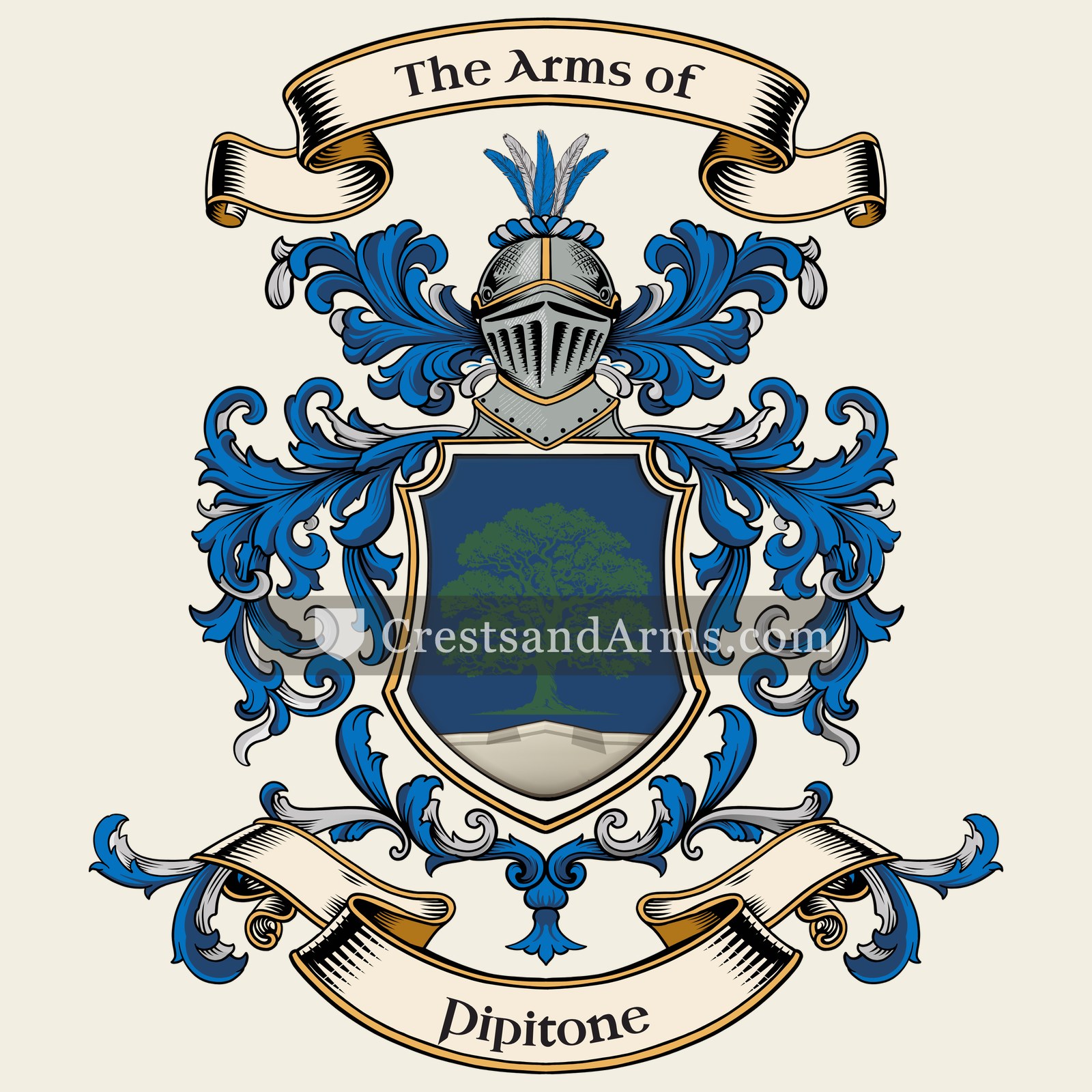 The Pipitone coat of arms, drawn from the recorded blazon