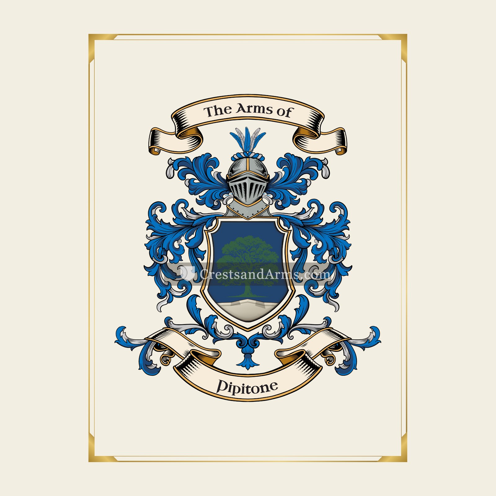 With gold border