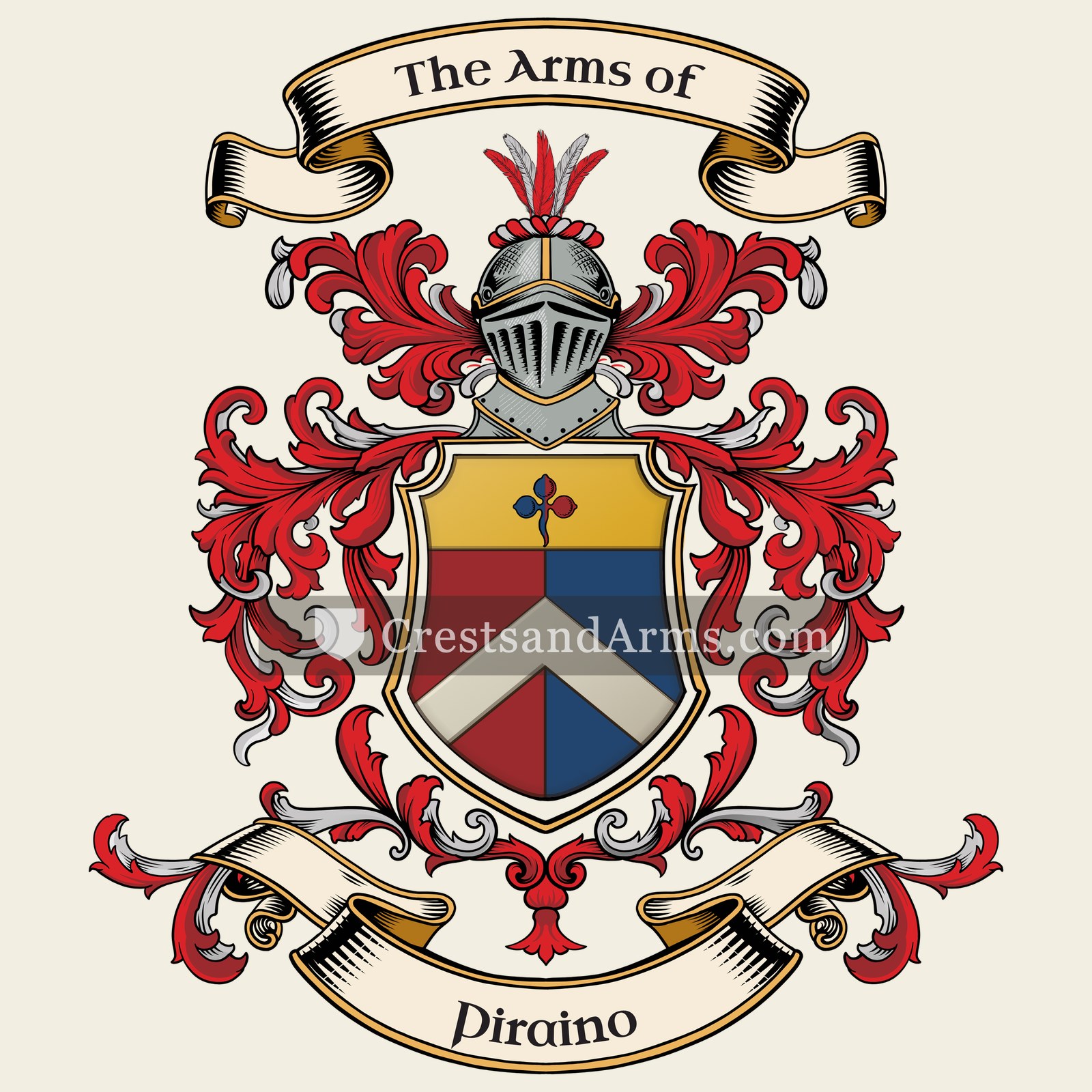 The Piraino coat of arms, drawn from the recorded blazon