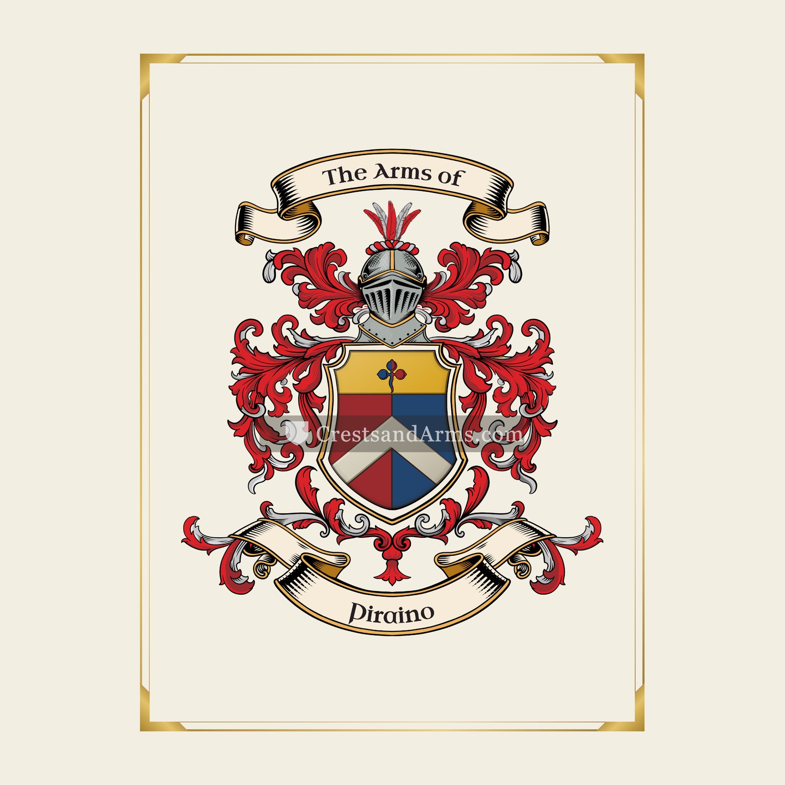 With gold border