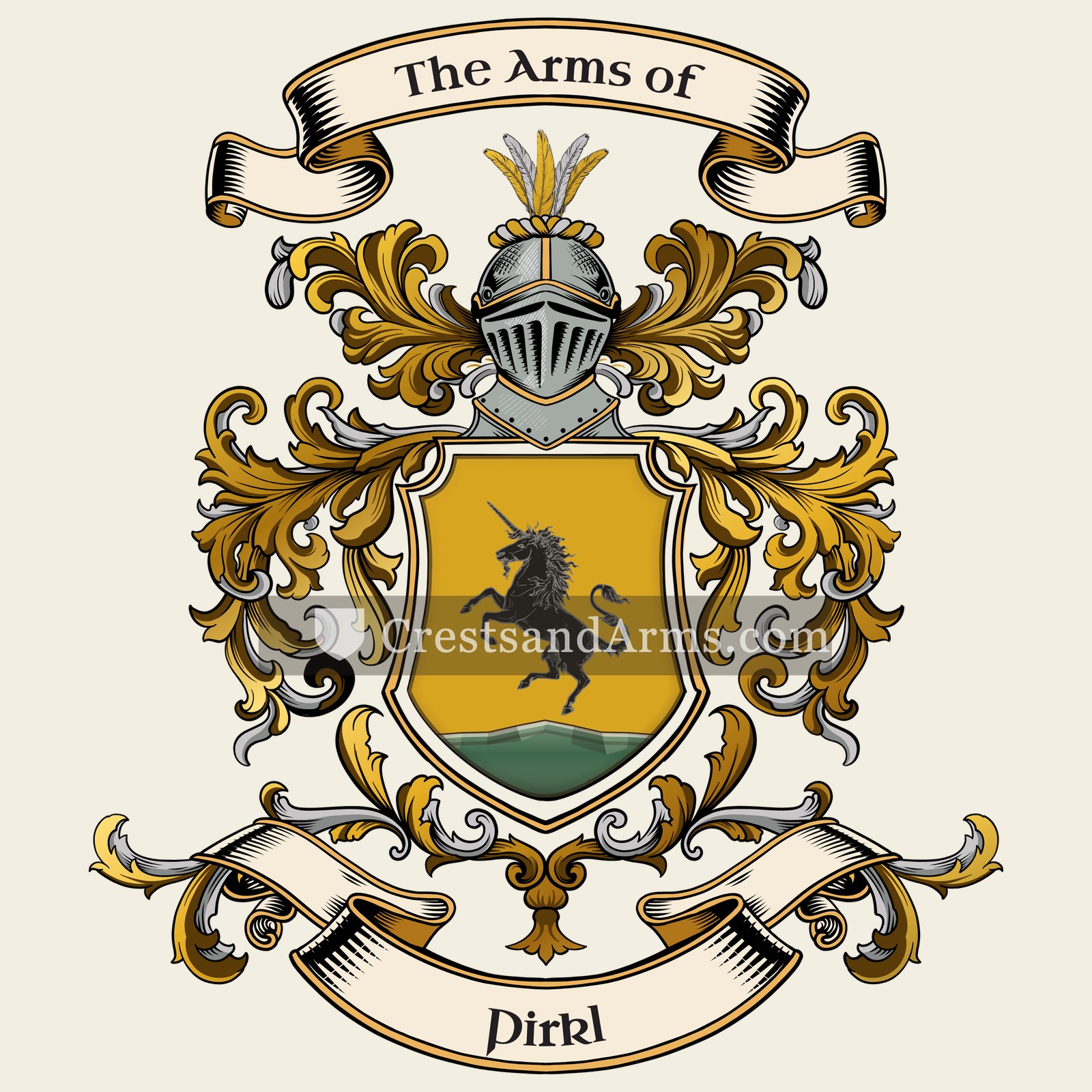 The Pirkl coat of arms, drawn from the recorded blazon
