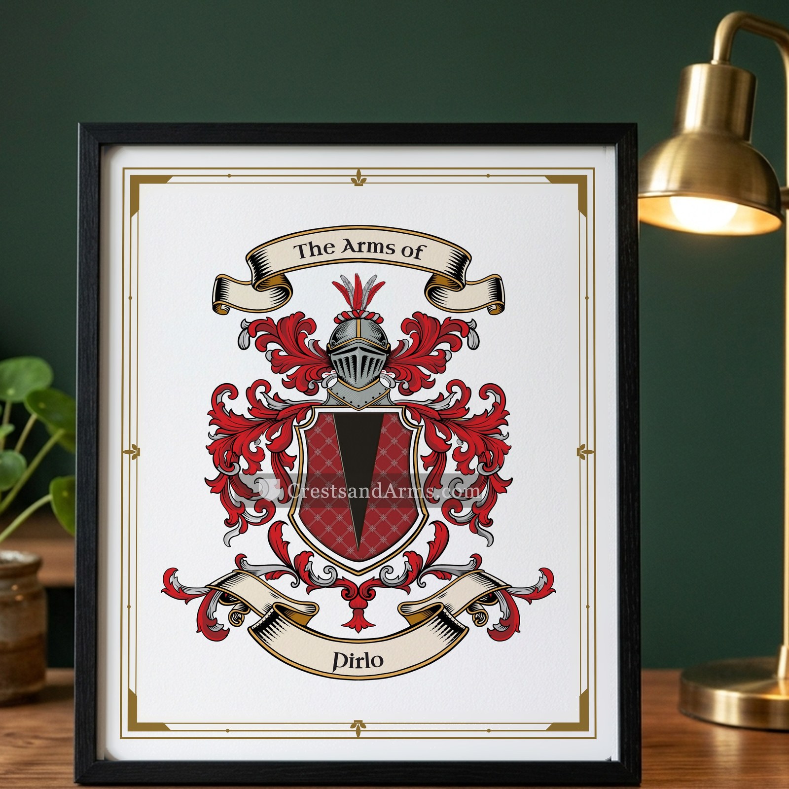 The Pirlo coat of arms on the framed print