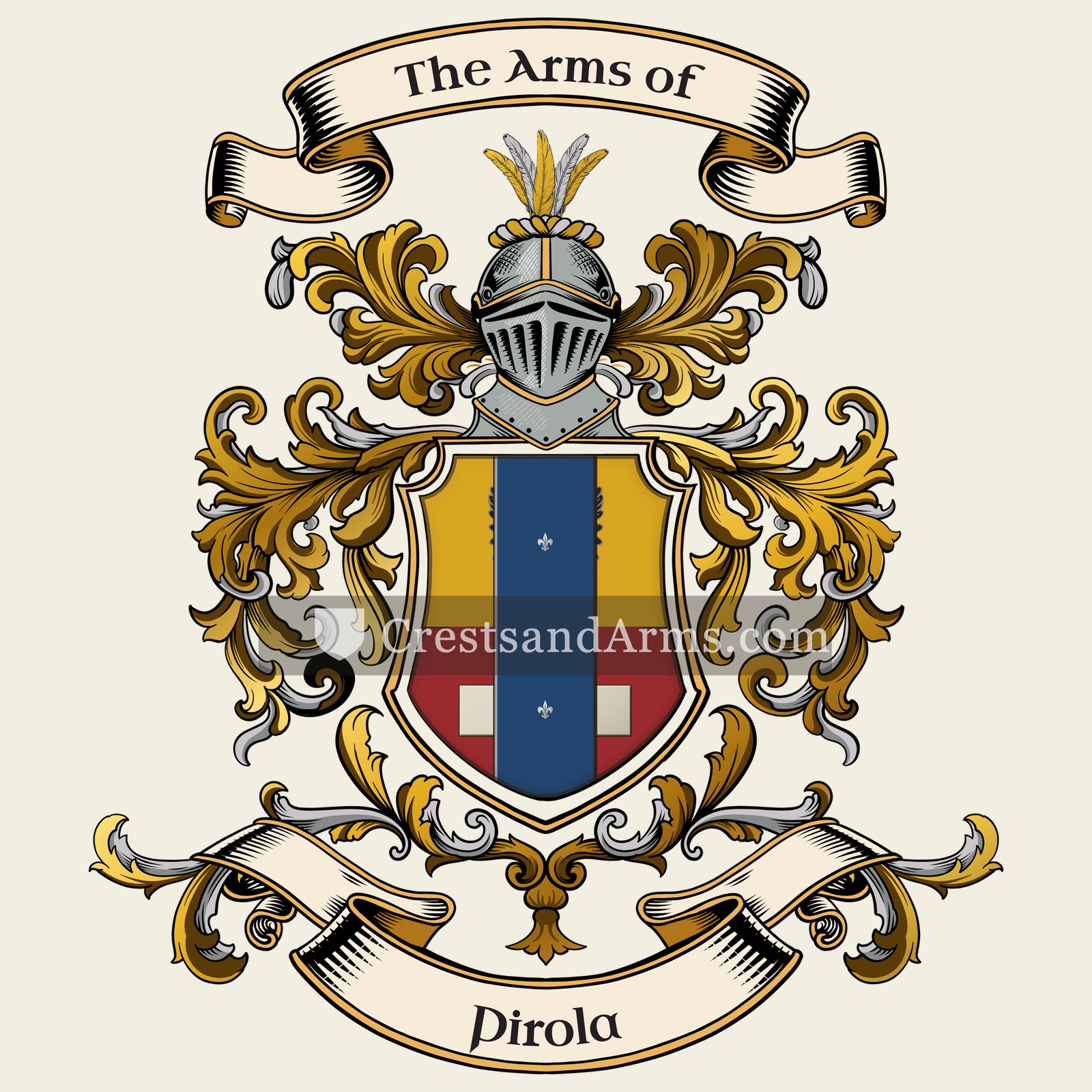 The Pirola coat of arms, drawn from the recorded blazon