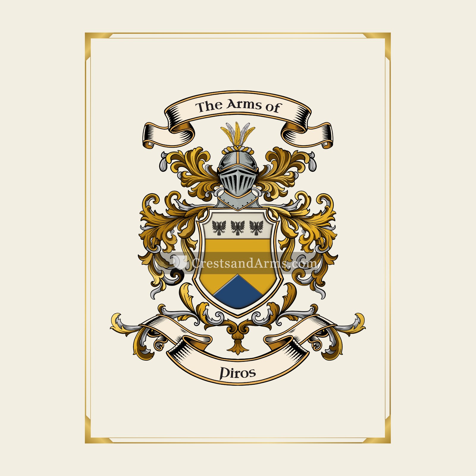 With gold border