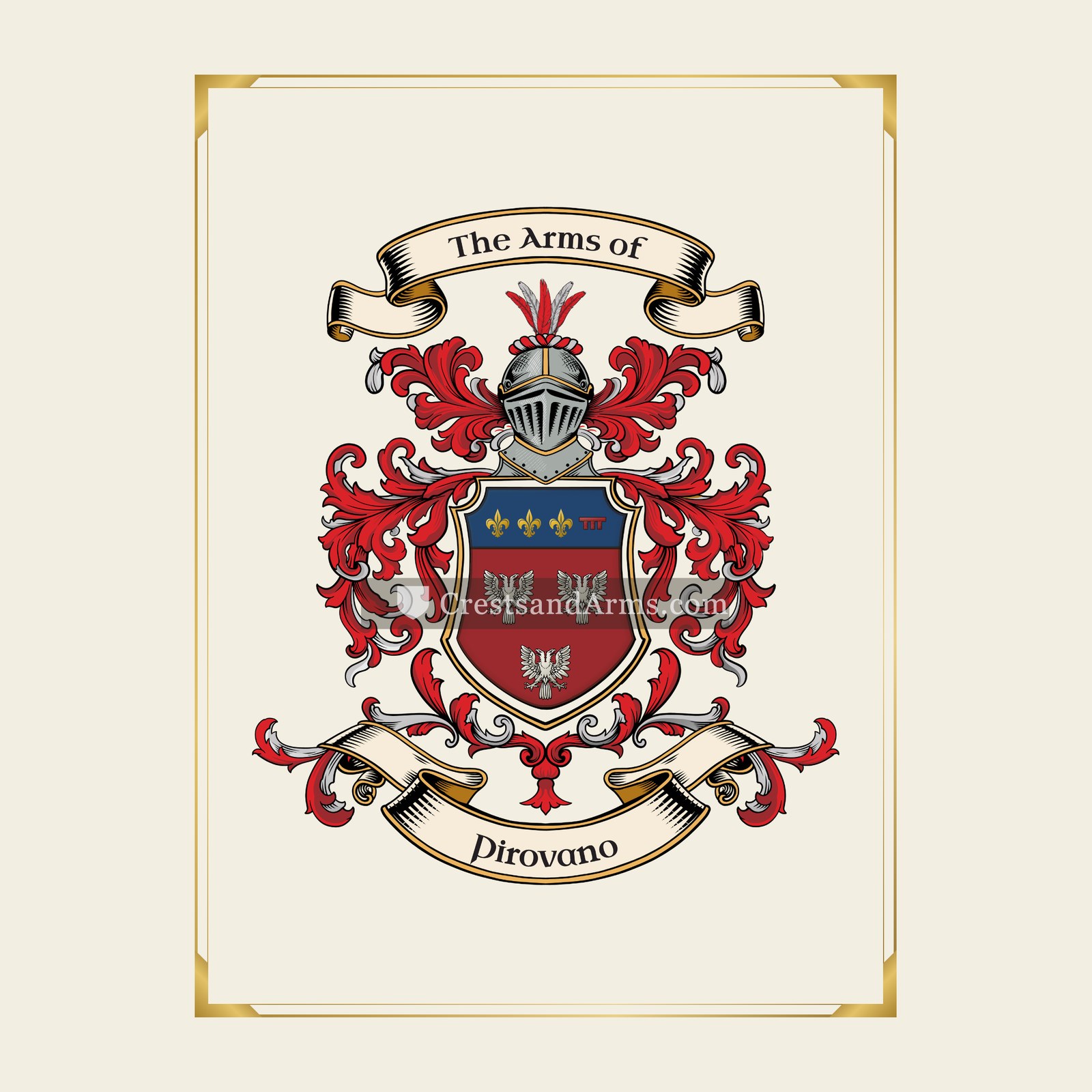 With gold border