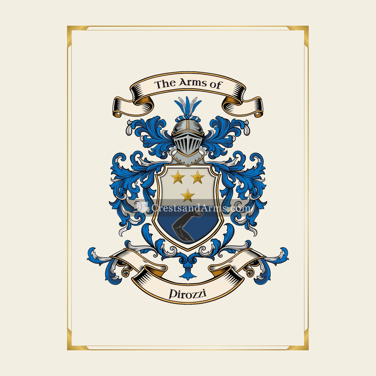 With gold border