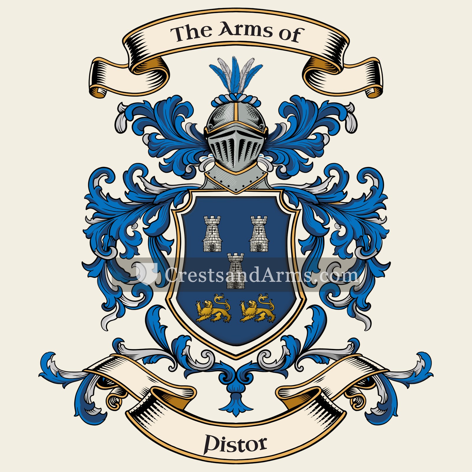 The Pistor coat of arms, drawn from the recorded blazon