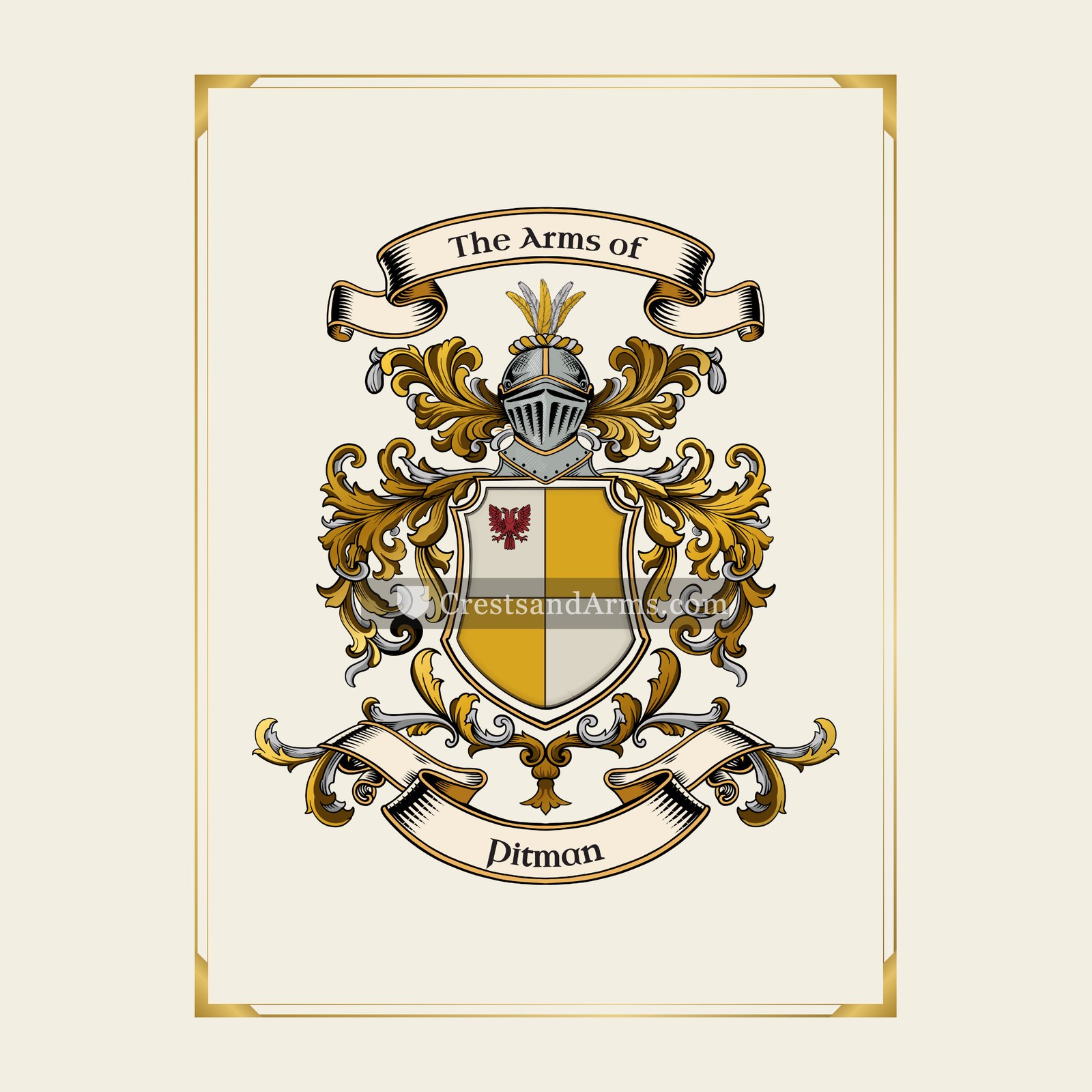 With gold border