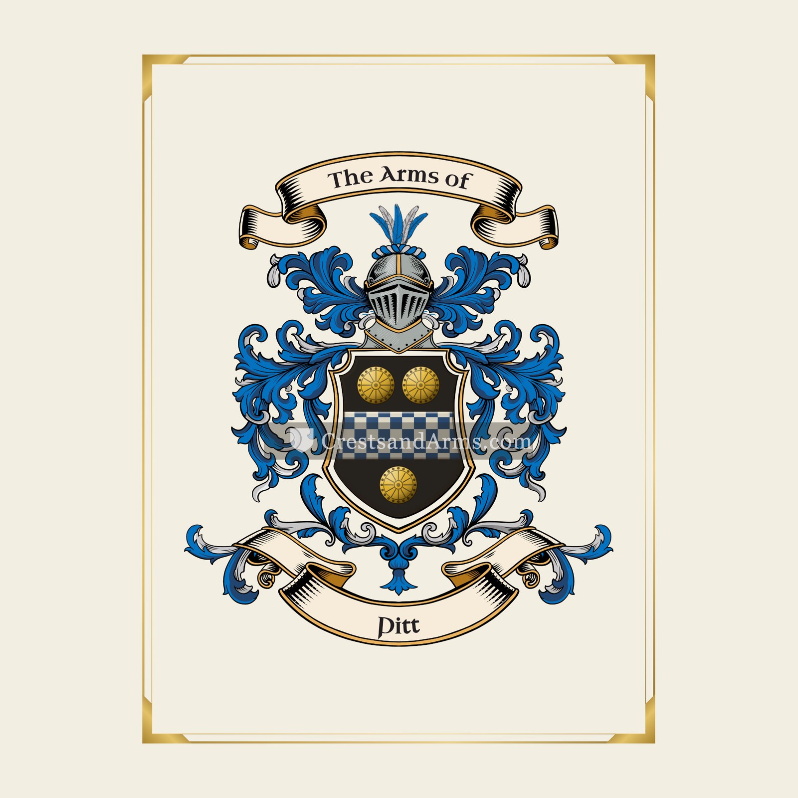 With gold border