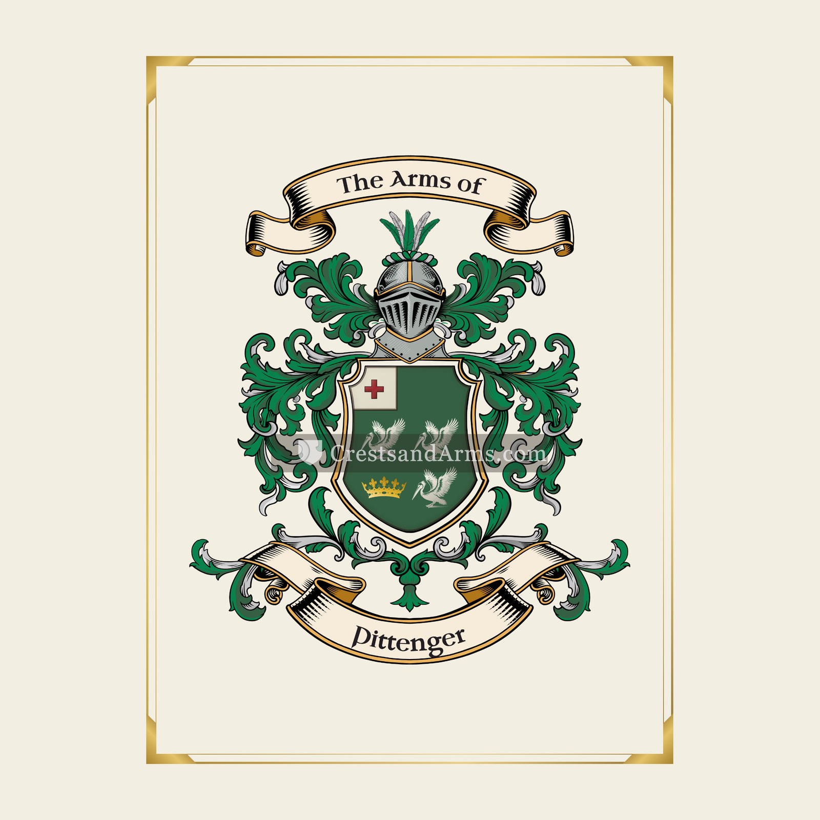 With gold border
