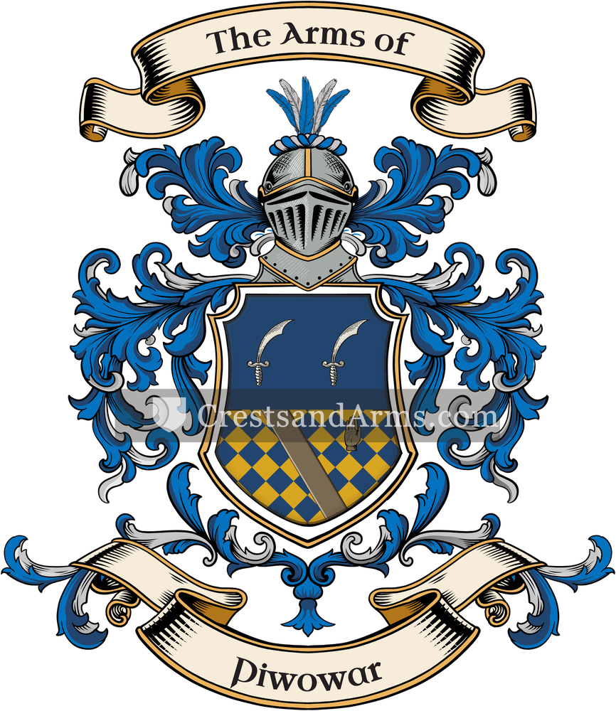 The Piwowar coat of arms, drawn from the recorded blazon