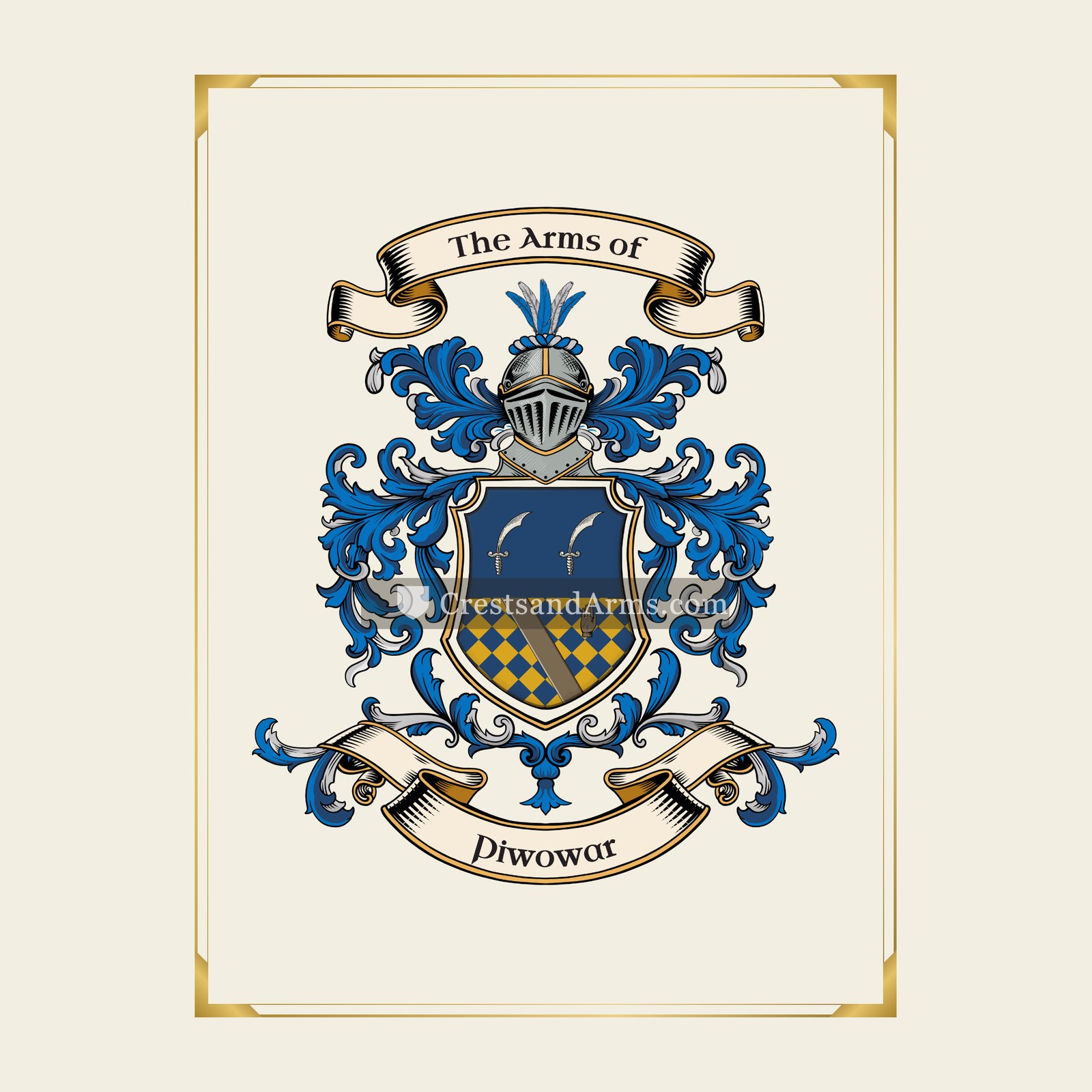 With gold border