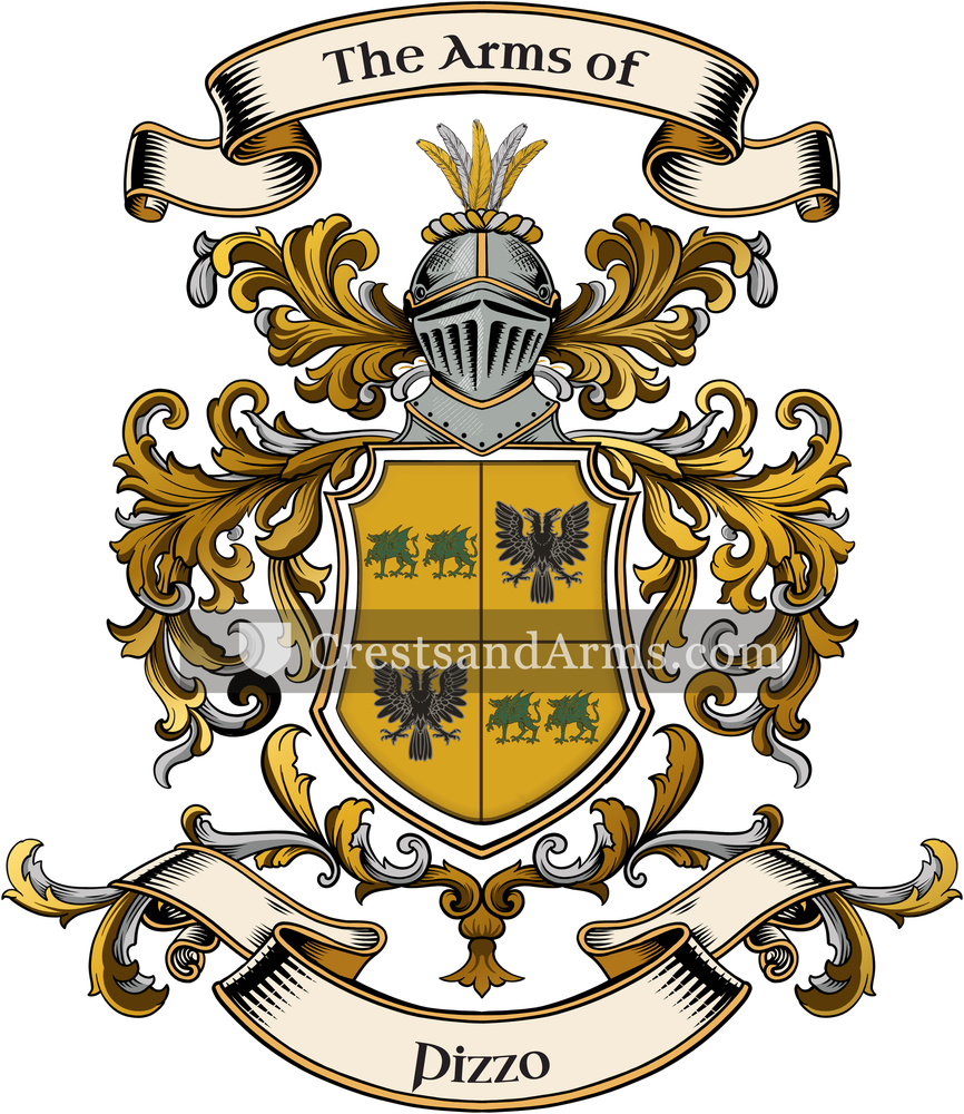 The Pizzo coat of arms, drawn from the recorded blazon