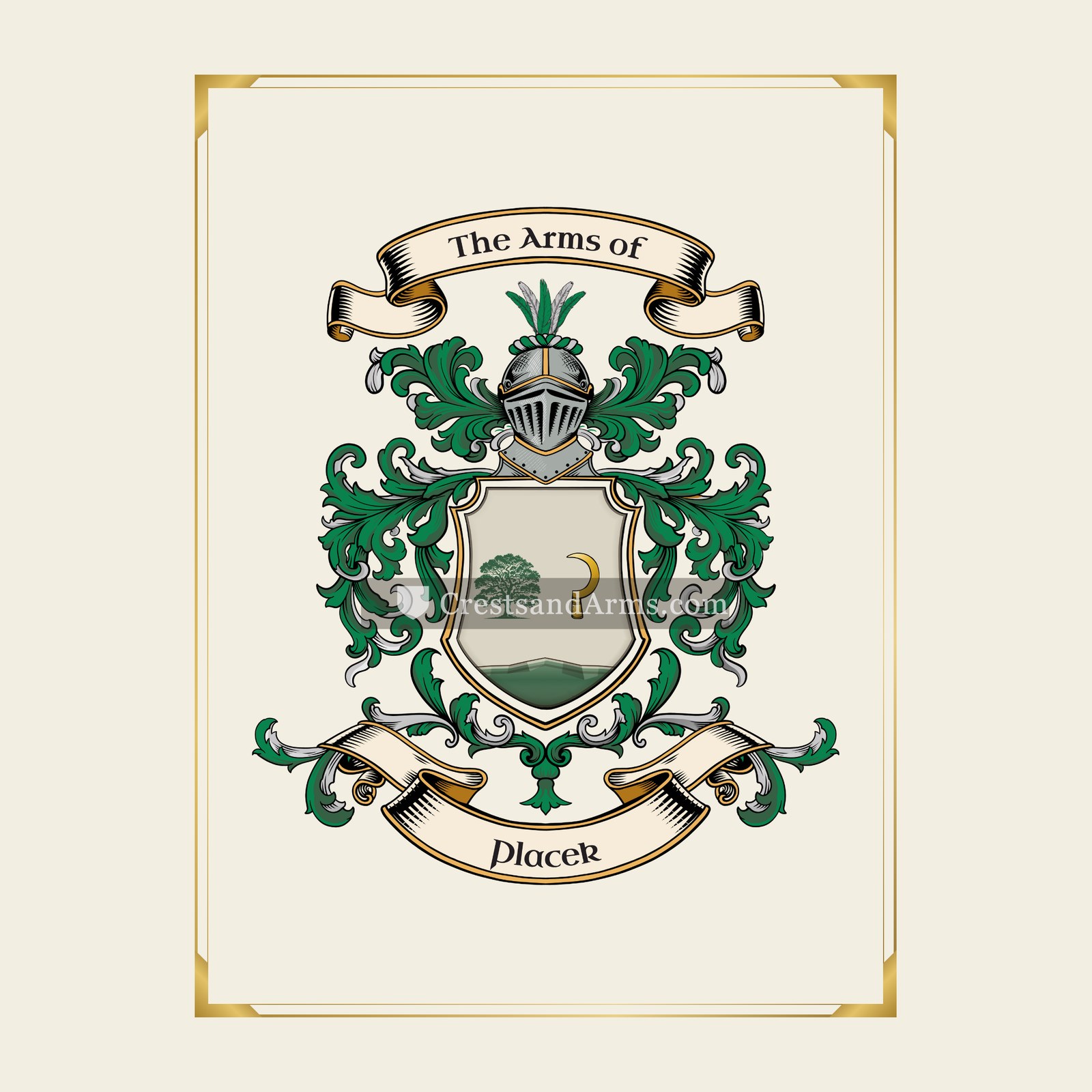 With gold border