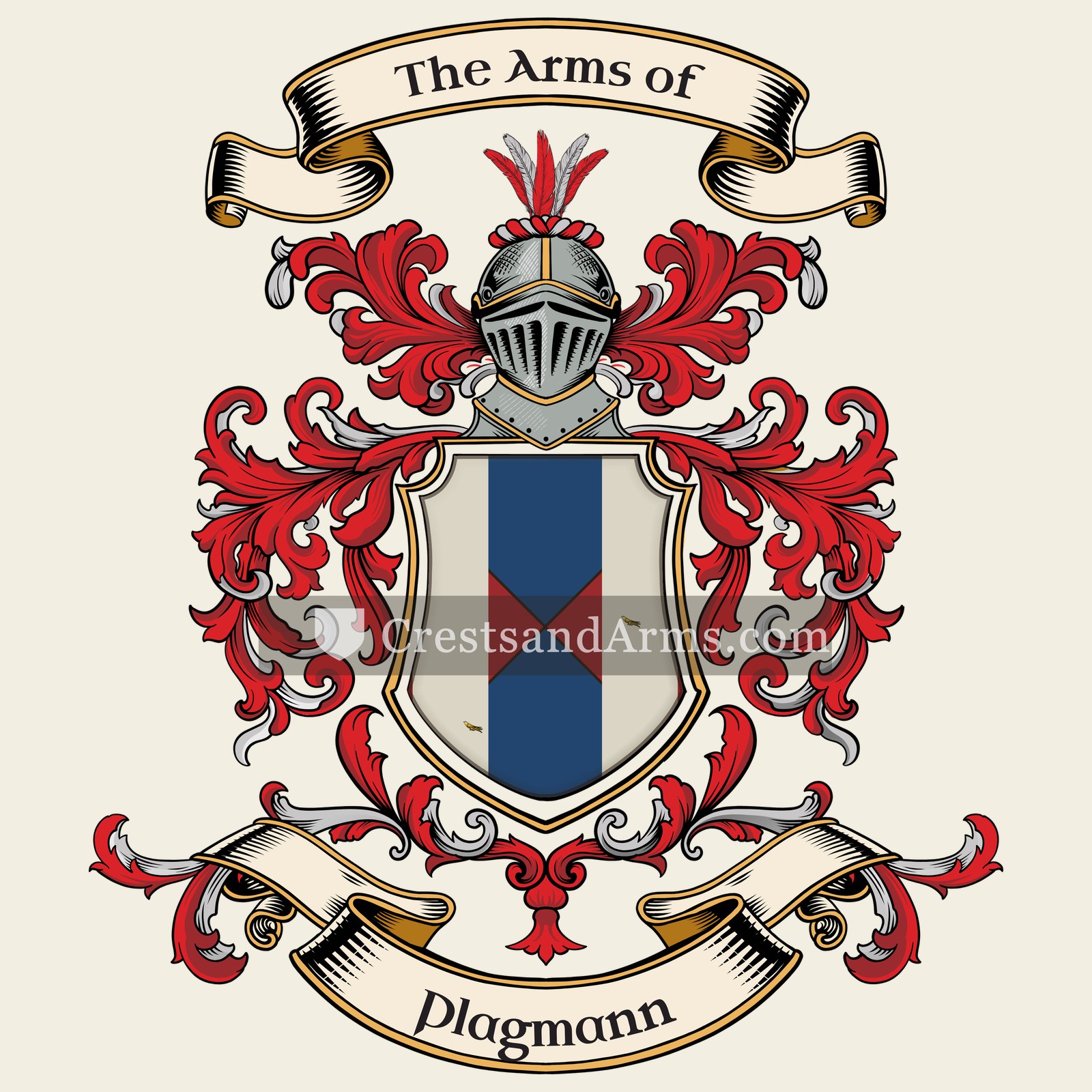 The Plagmann coat of arms, drawn from the recorded blazon