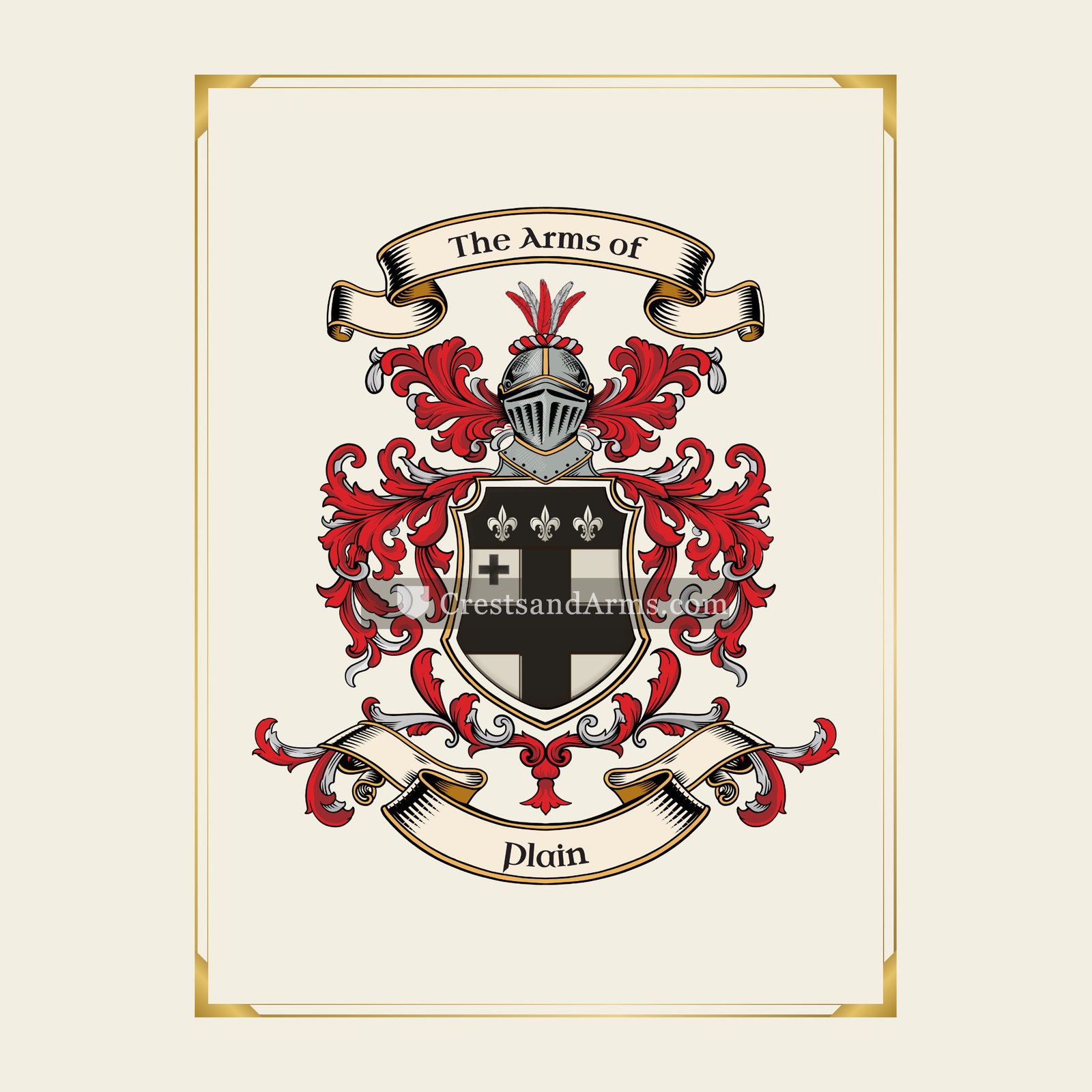 With gold border