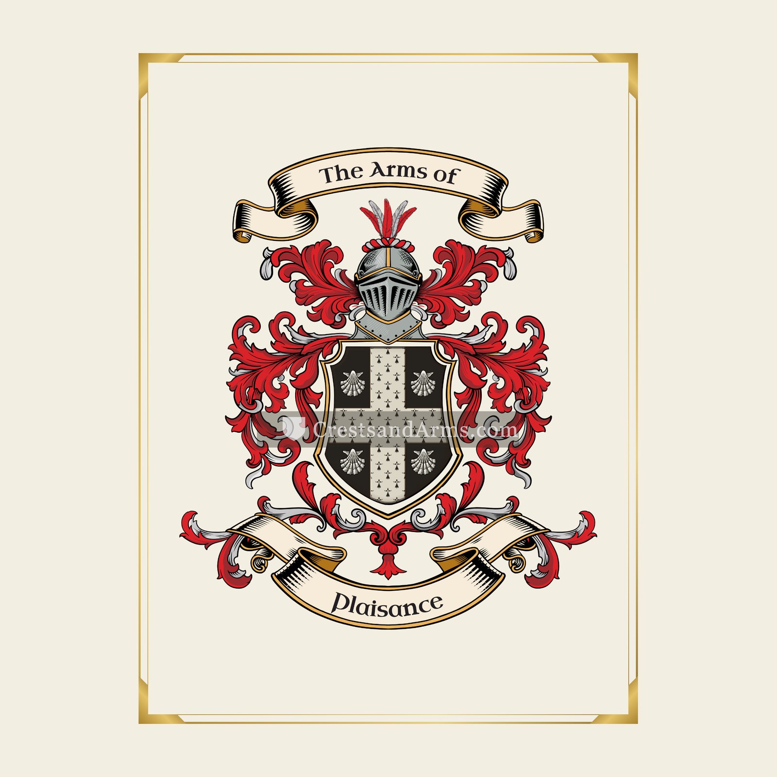 With gold border