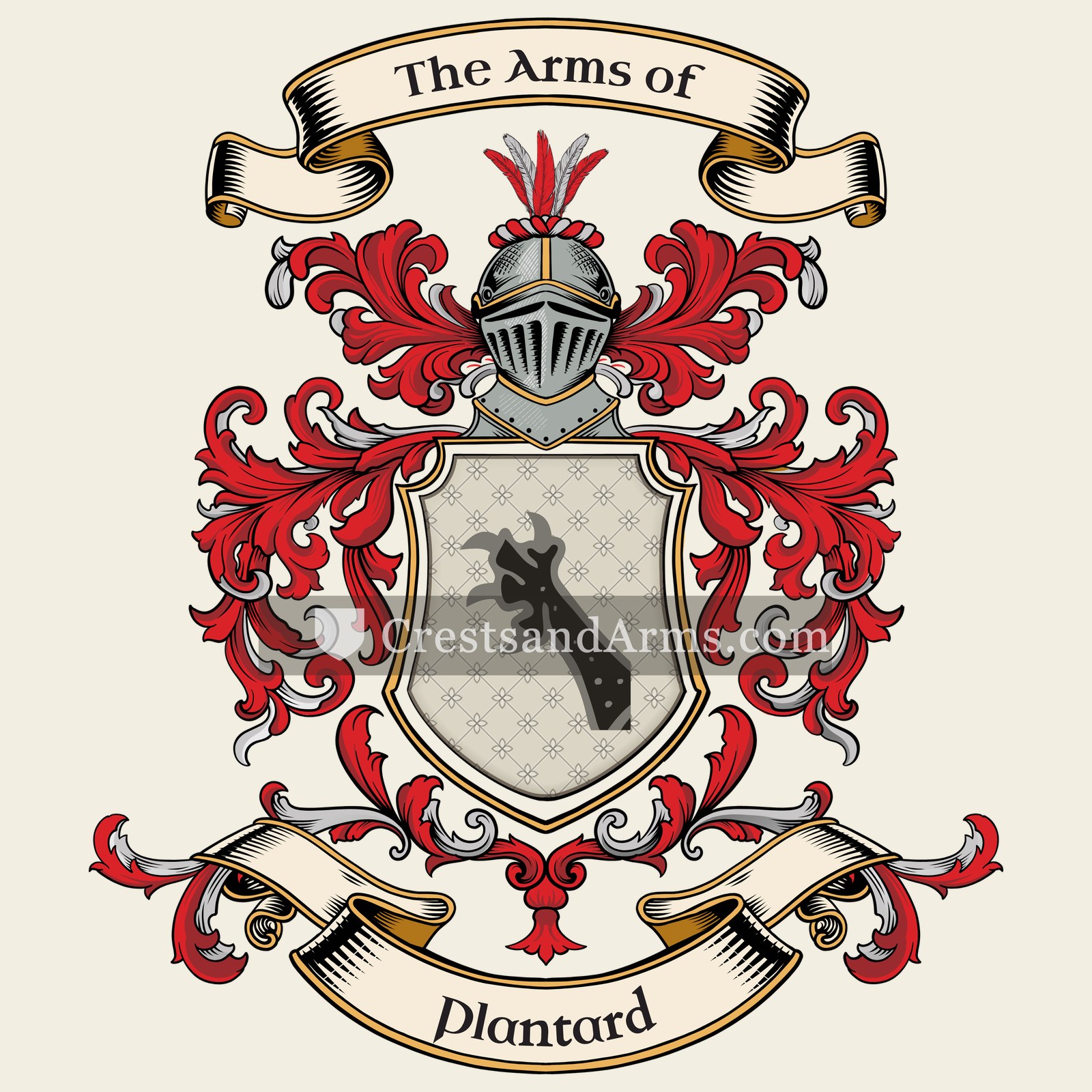 The Plantard coat of arms, drawn from the recorded blazon