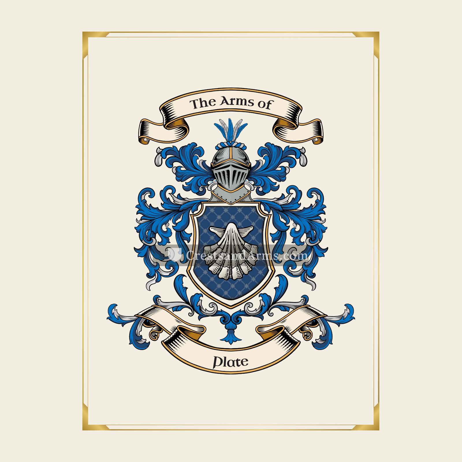 With gold border