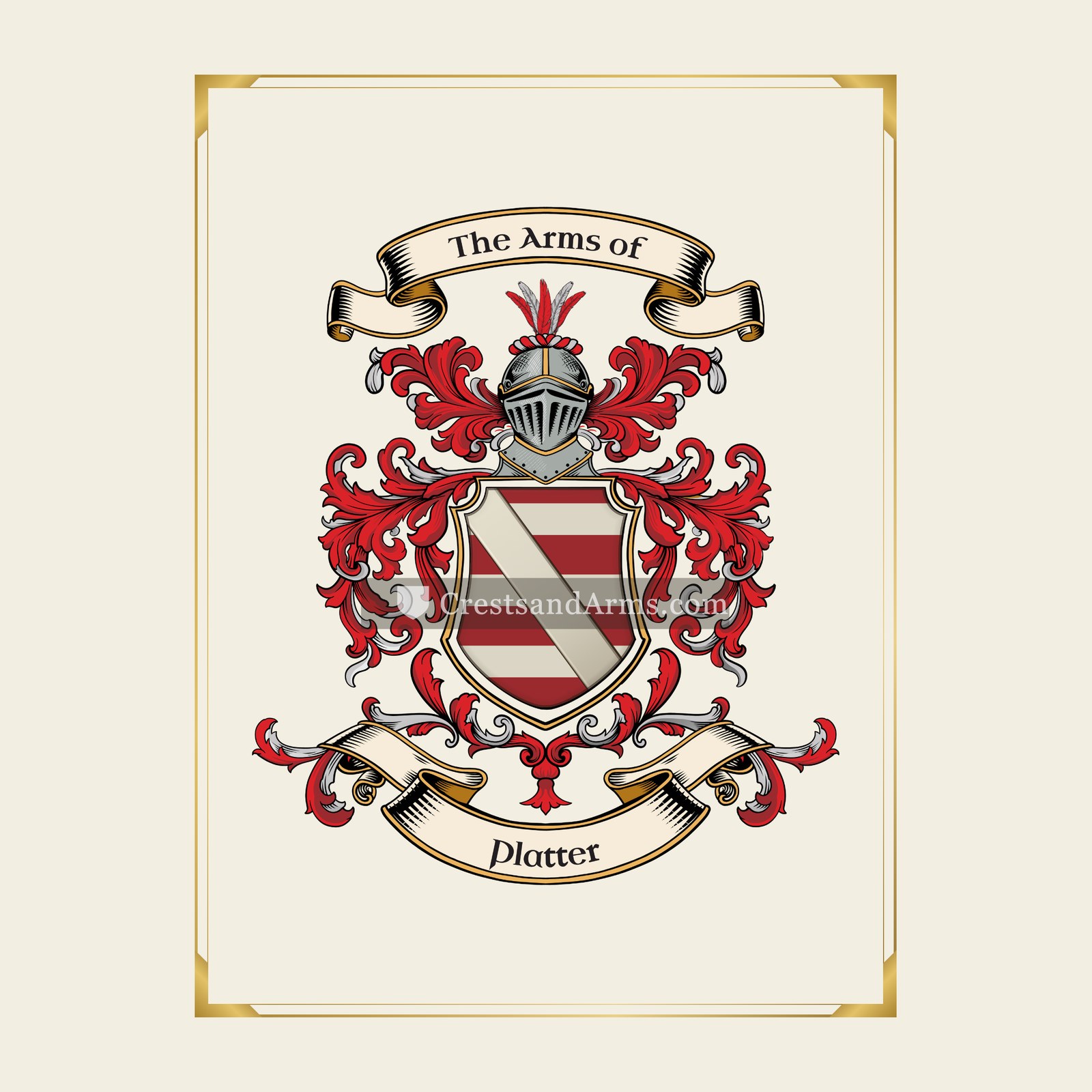 With gold border