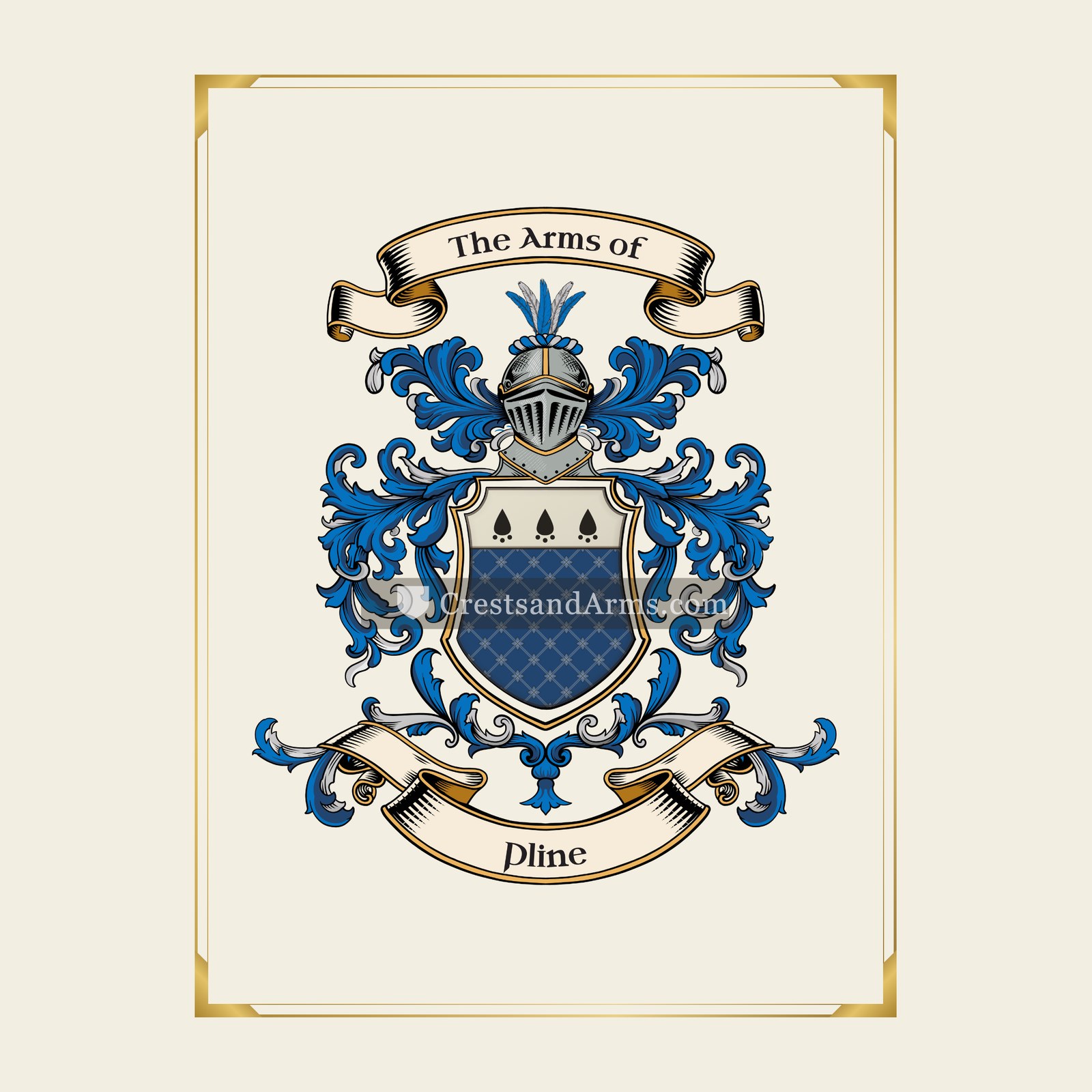 With gold border