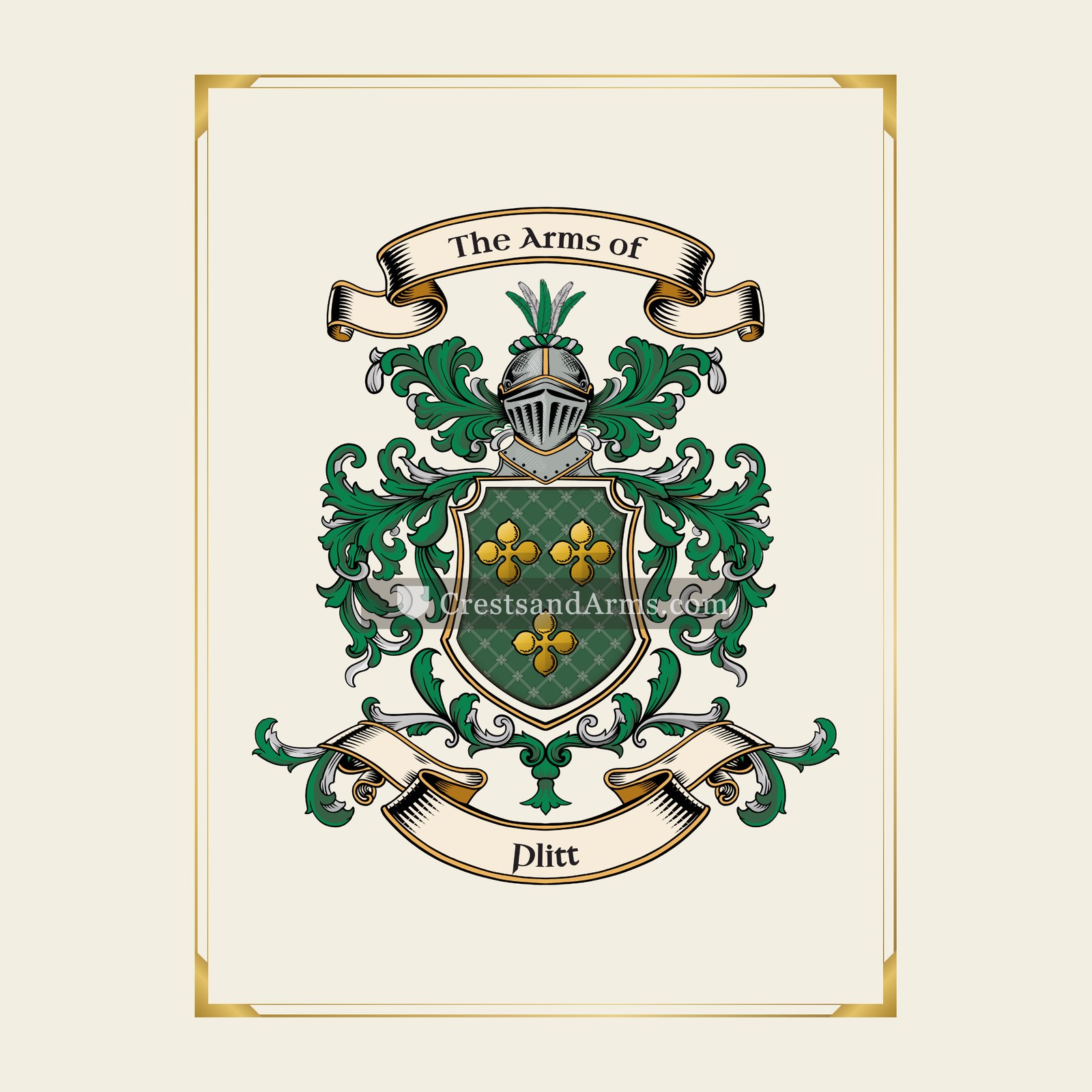 With gold border