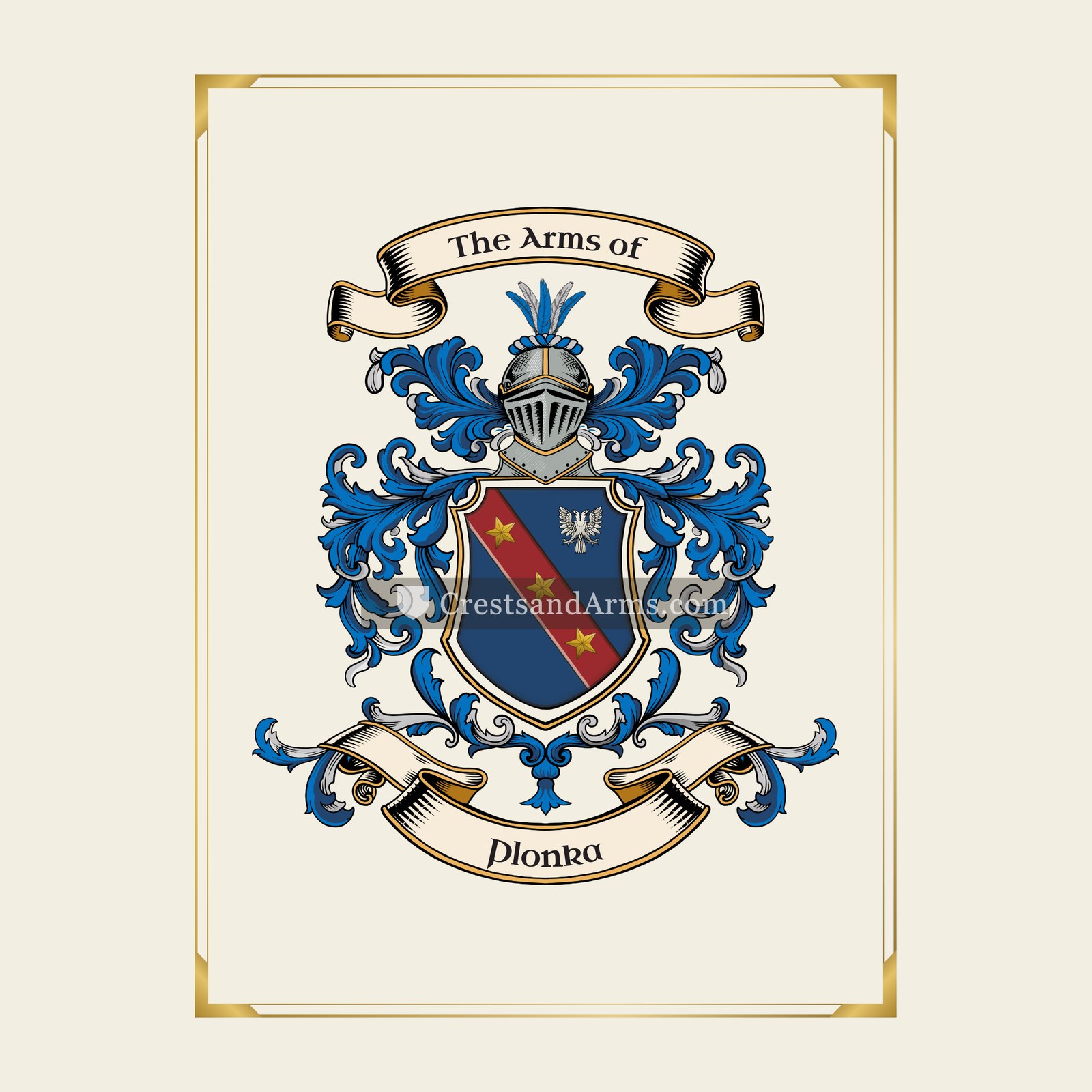 With gold border