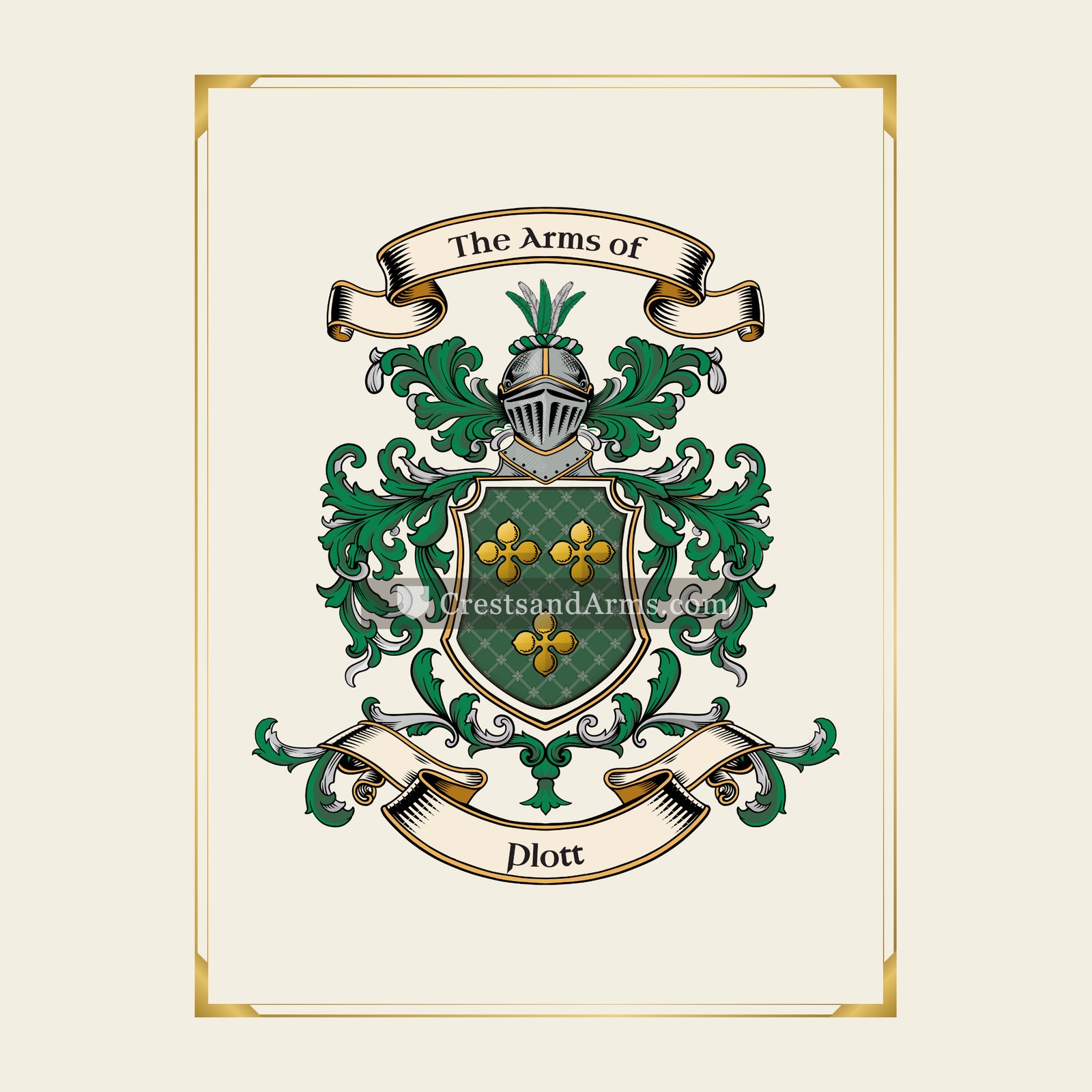 With gold border