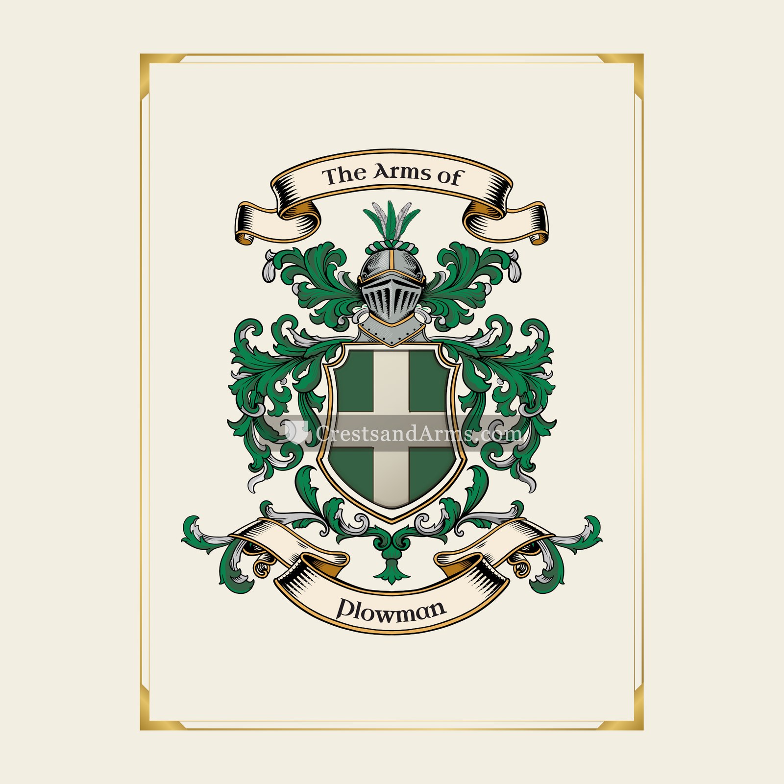 With gold border
