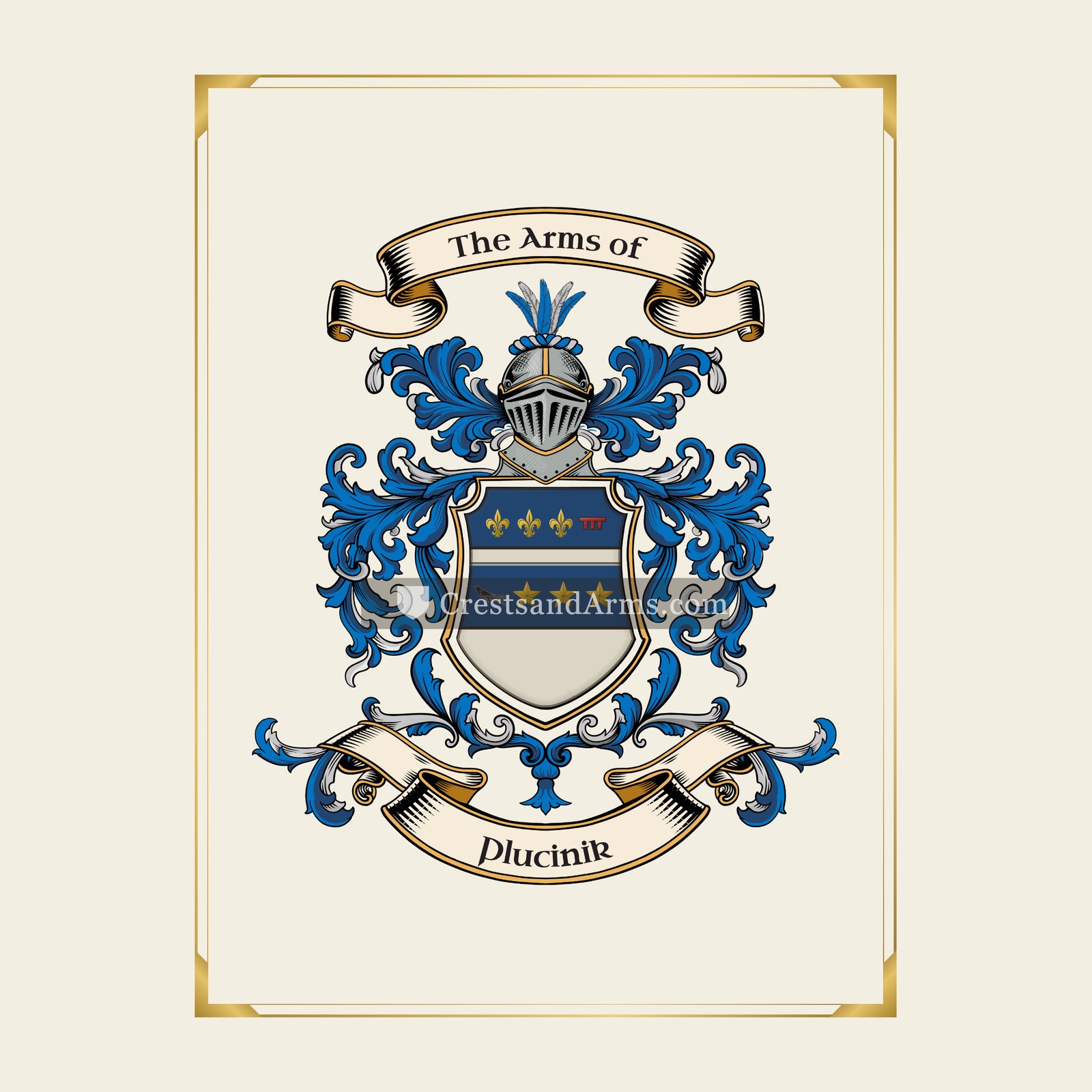 With gold border