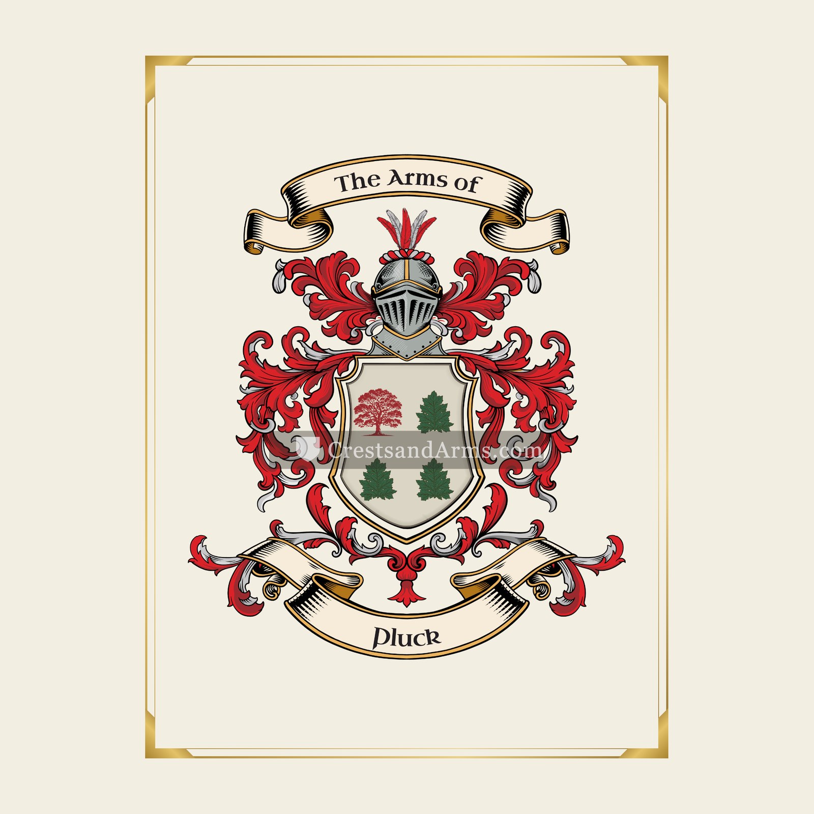With gold border