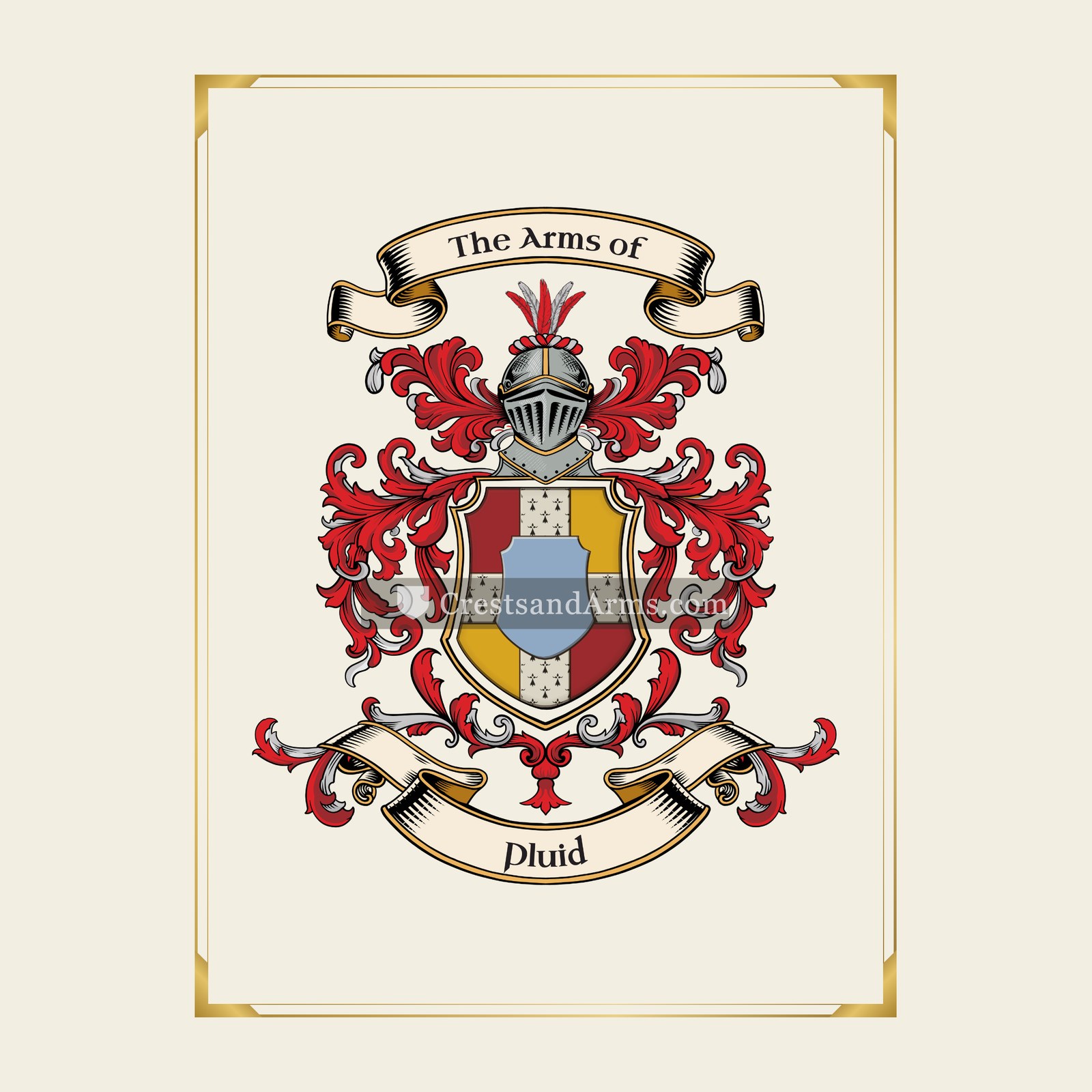 With gold border