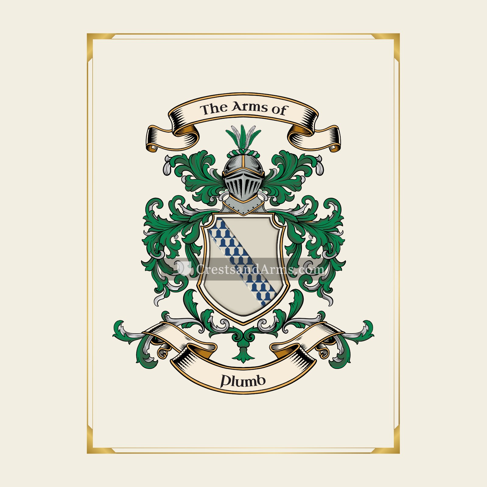 With gold border