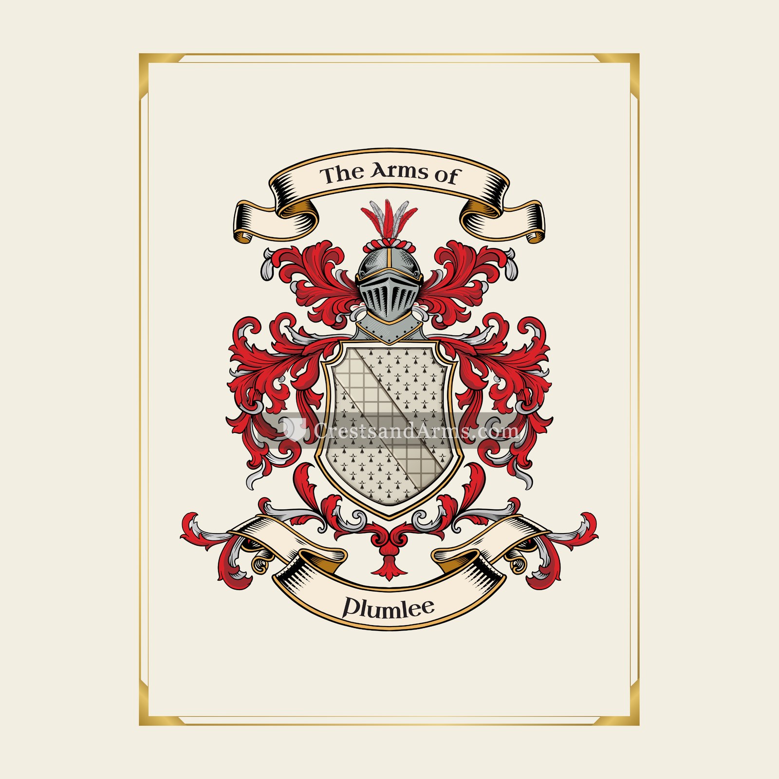 With gold border