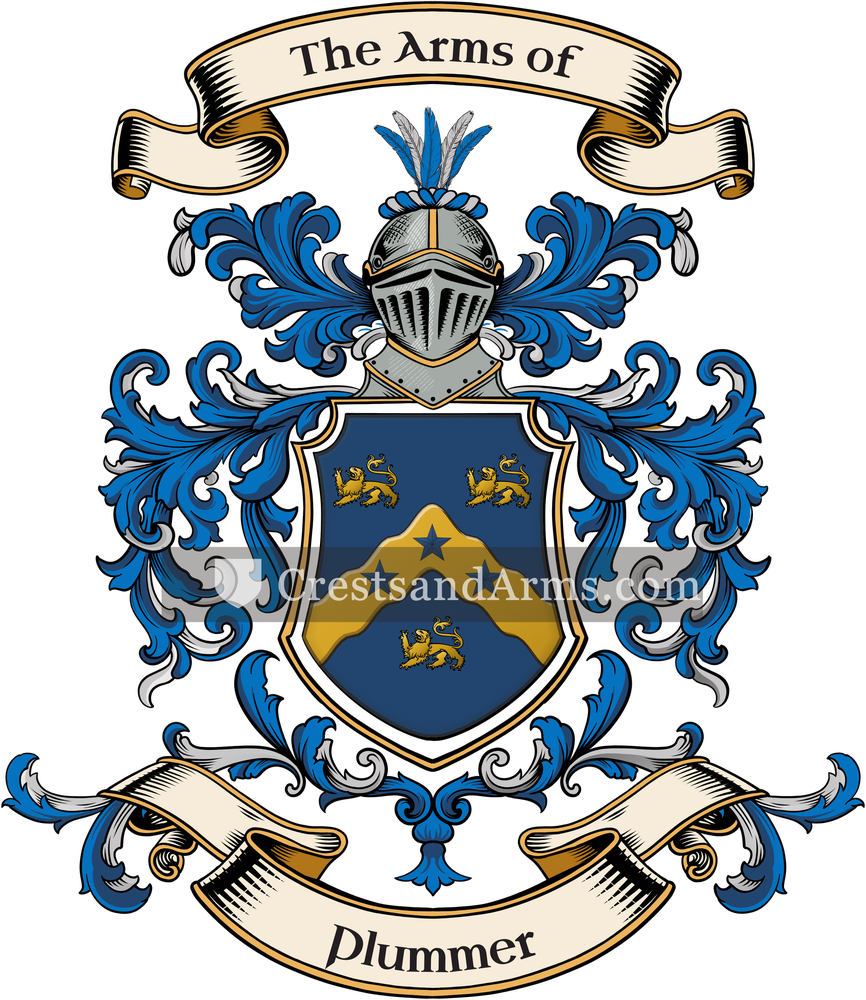 The Plummer coat of arms, drawn from the recorded blazon