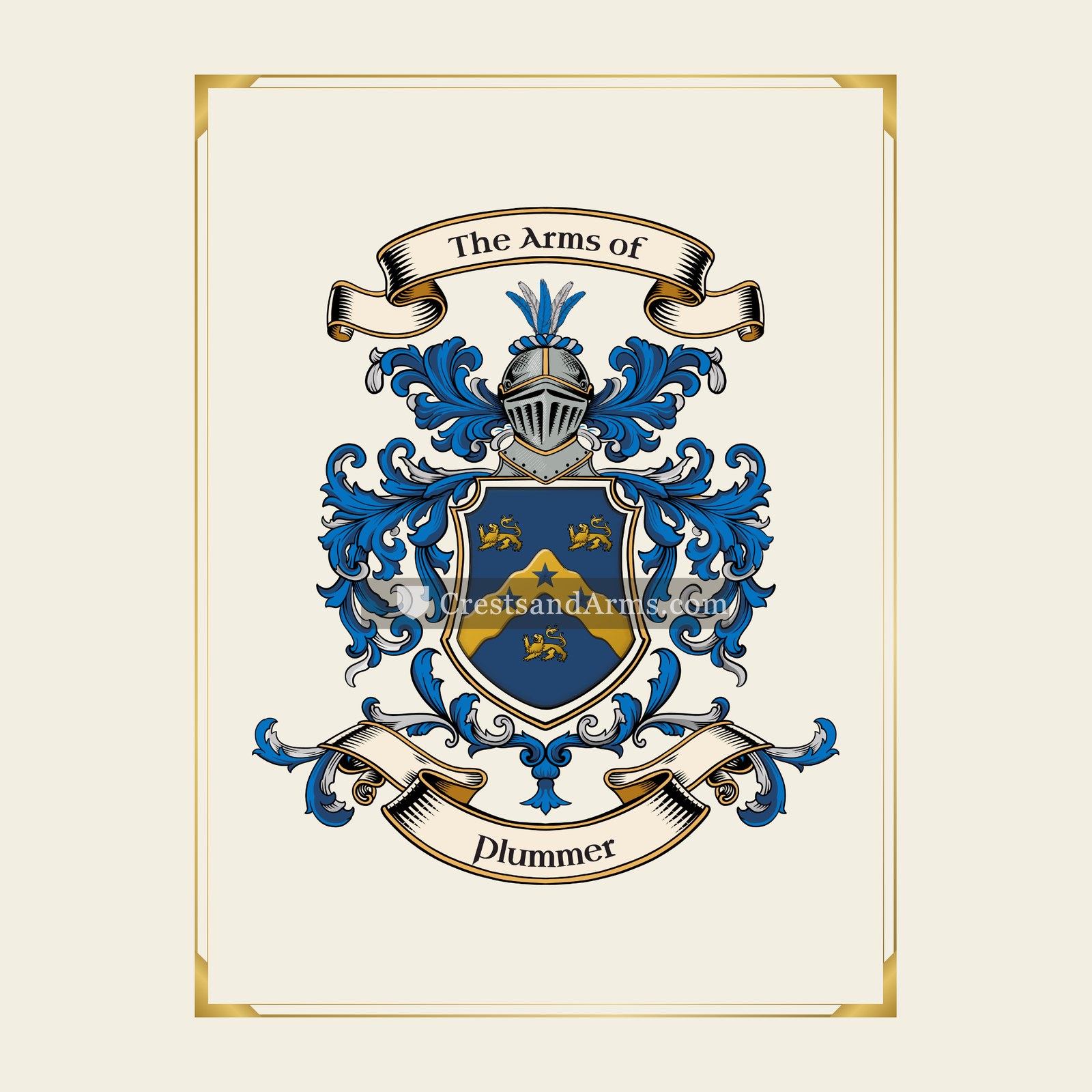 With gold border