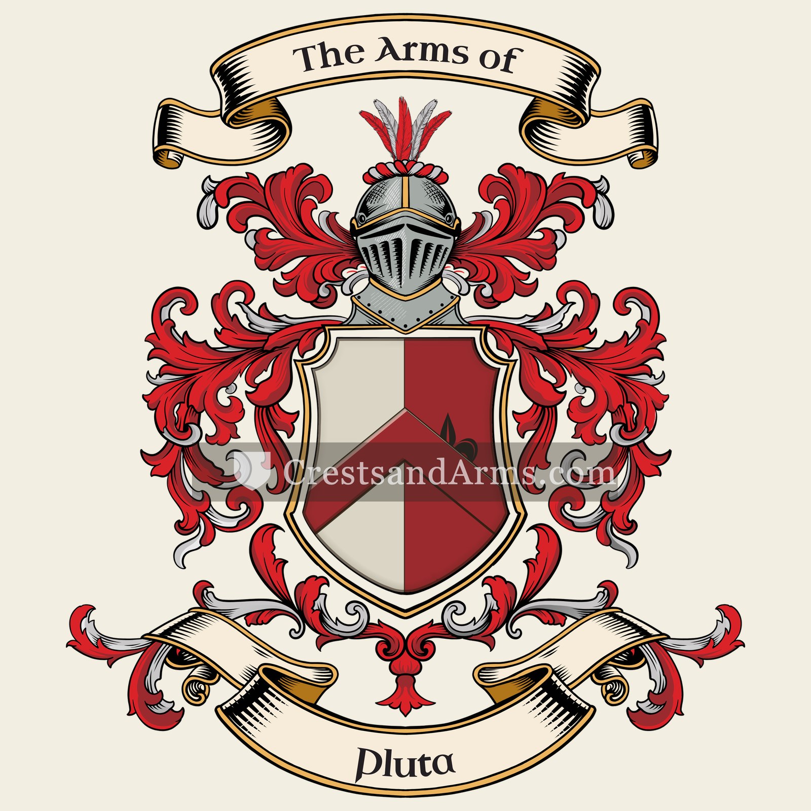The Pluta coat of arms, drawn from the recorded blazon