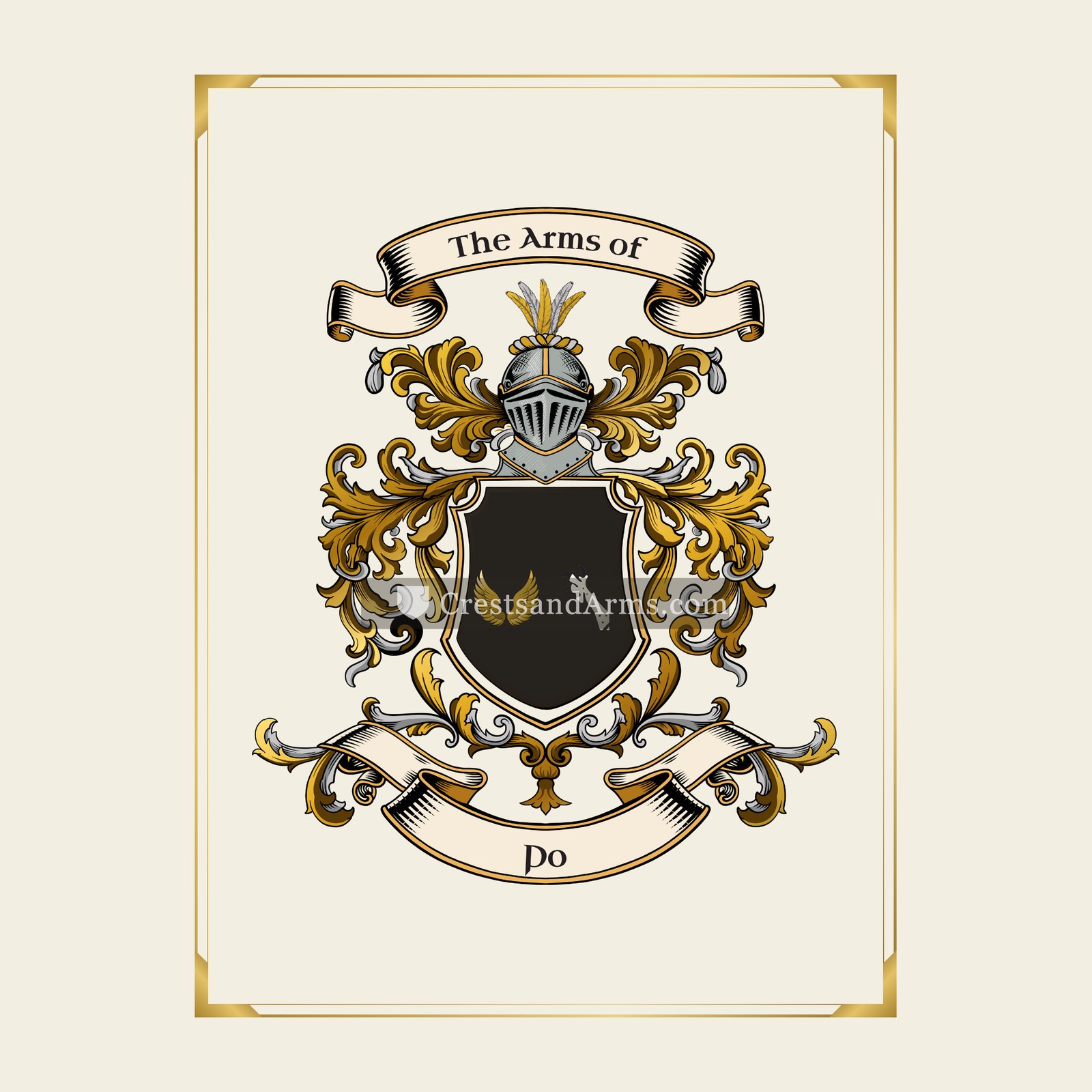 With gold border