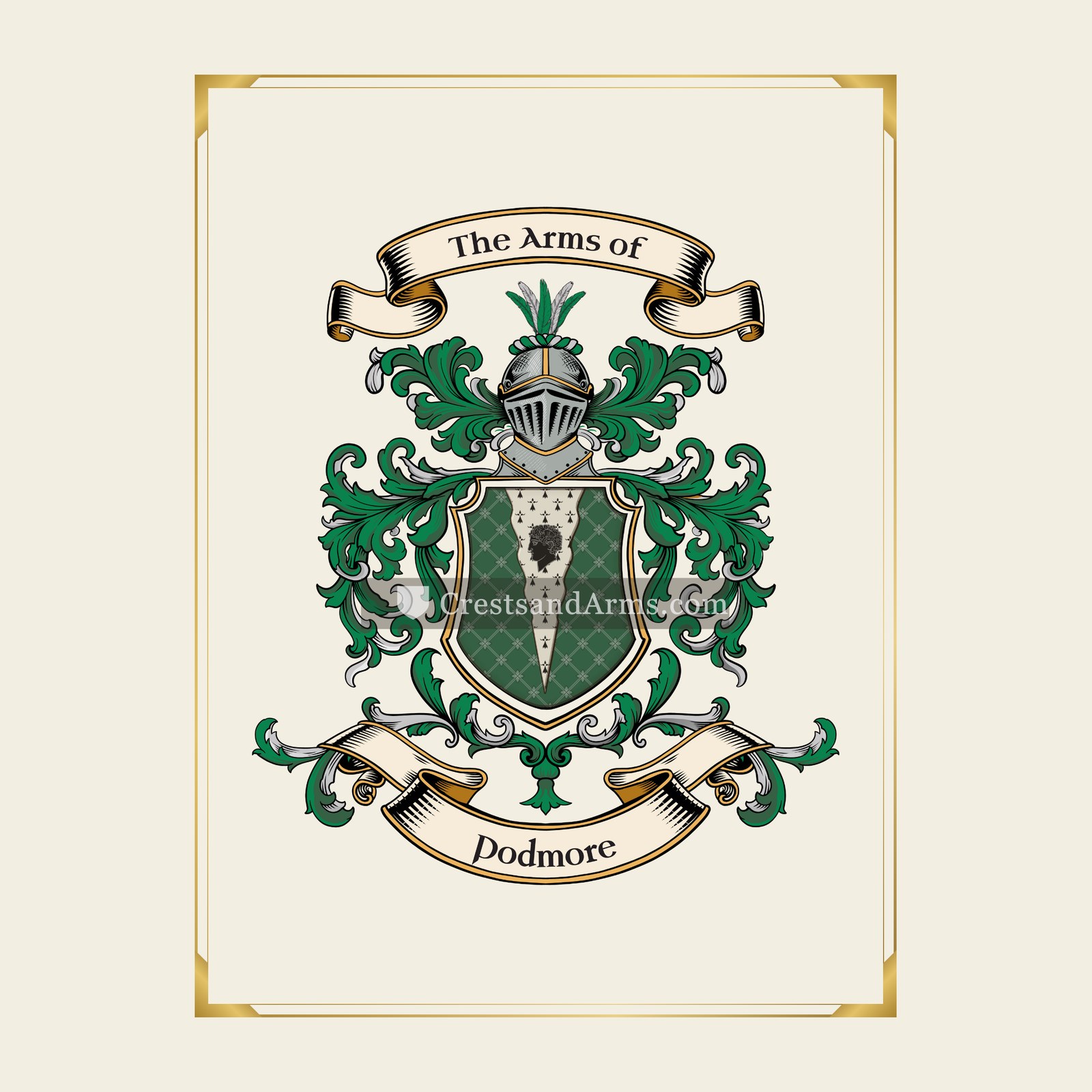 With gold border