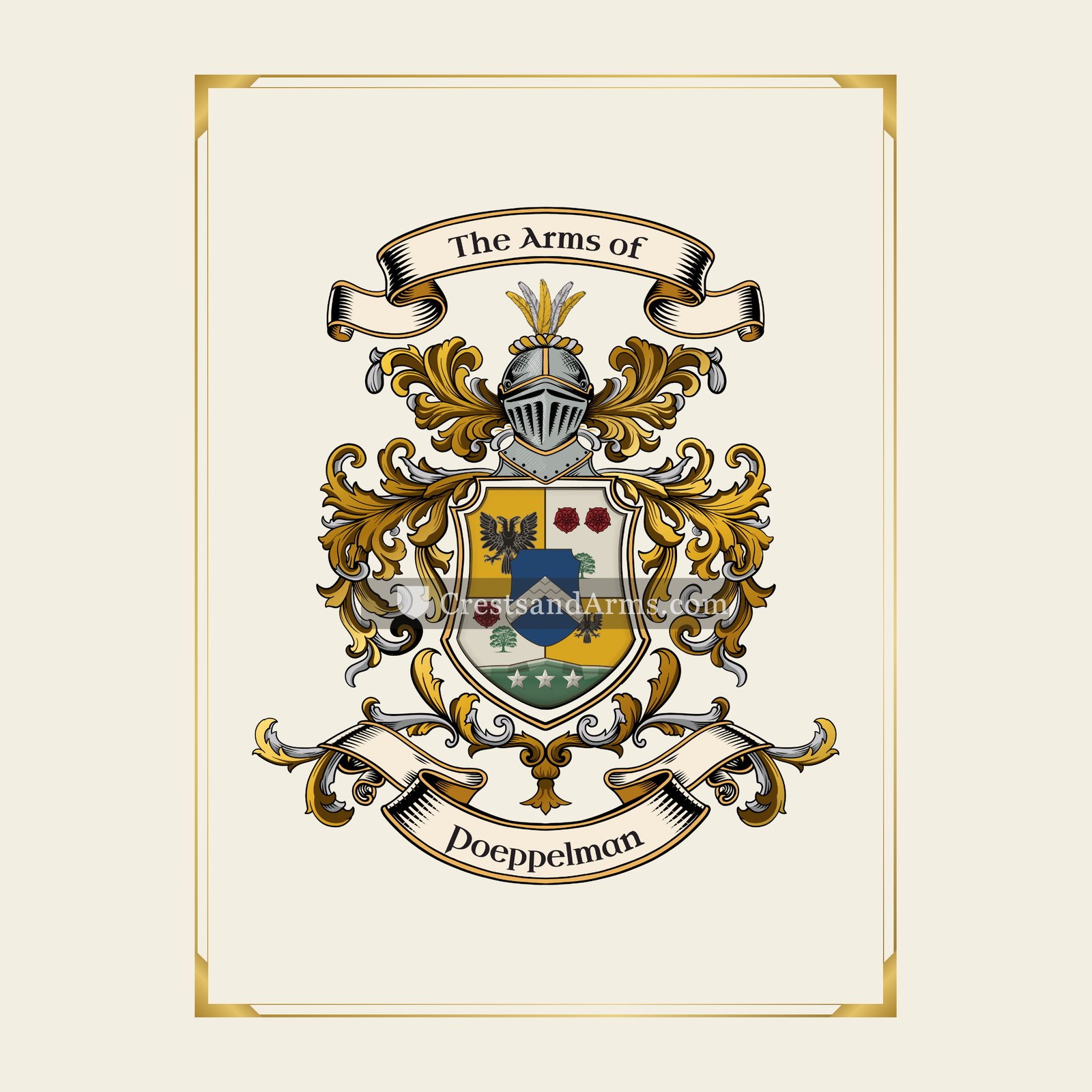 With gold border