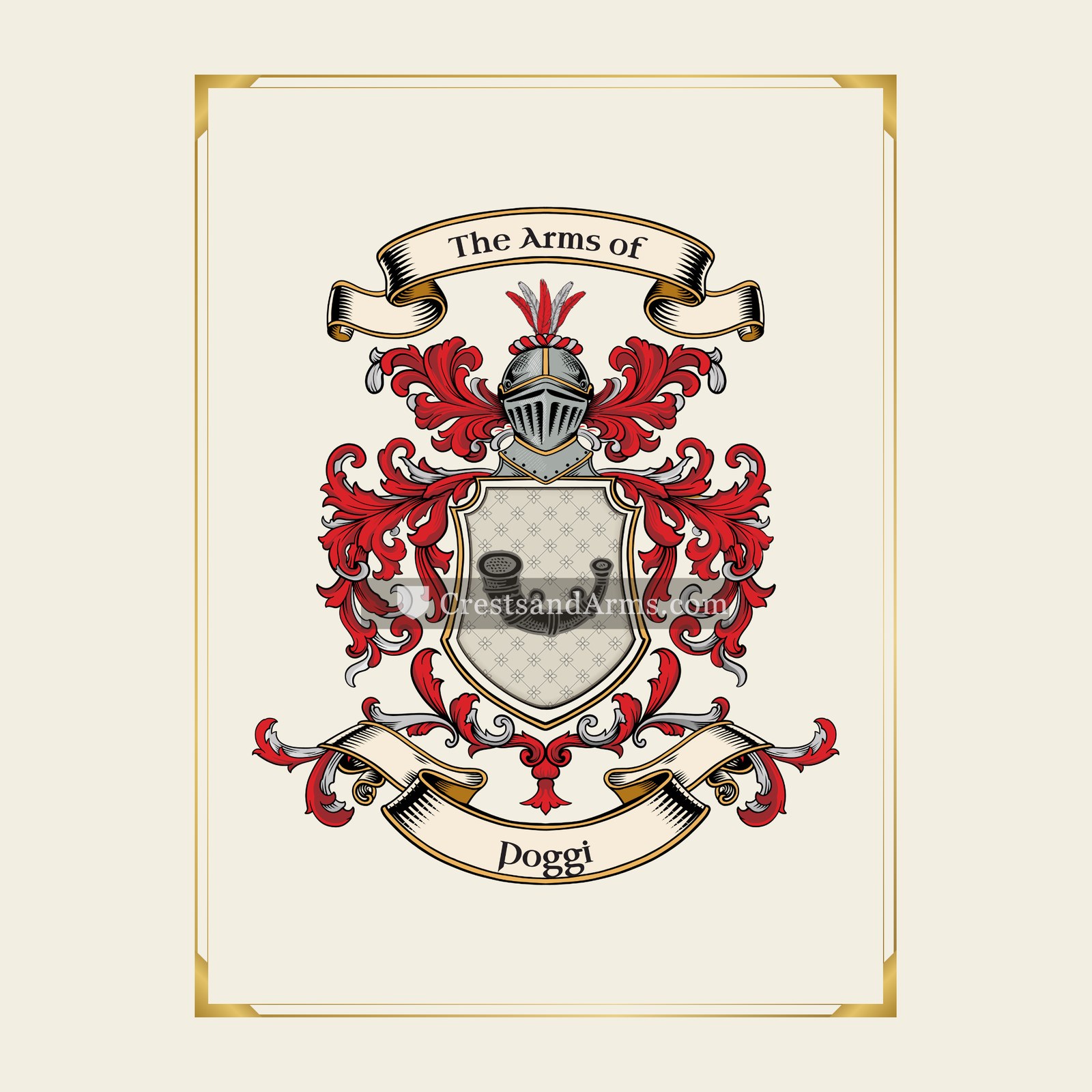 With gold border