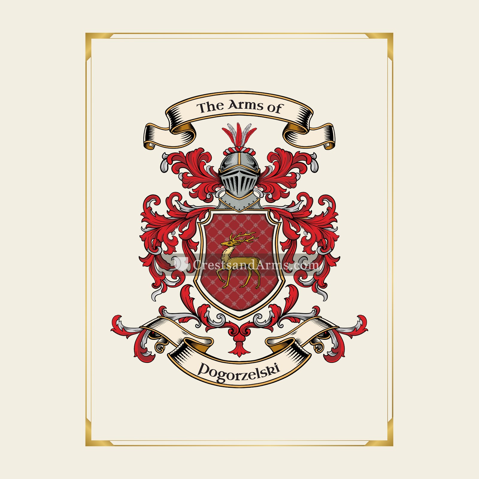 With gold border
