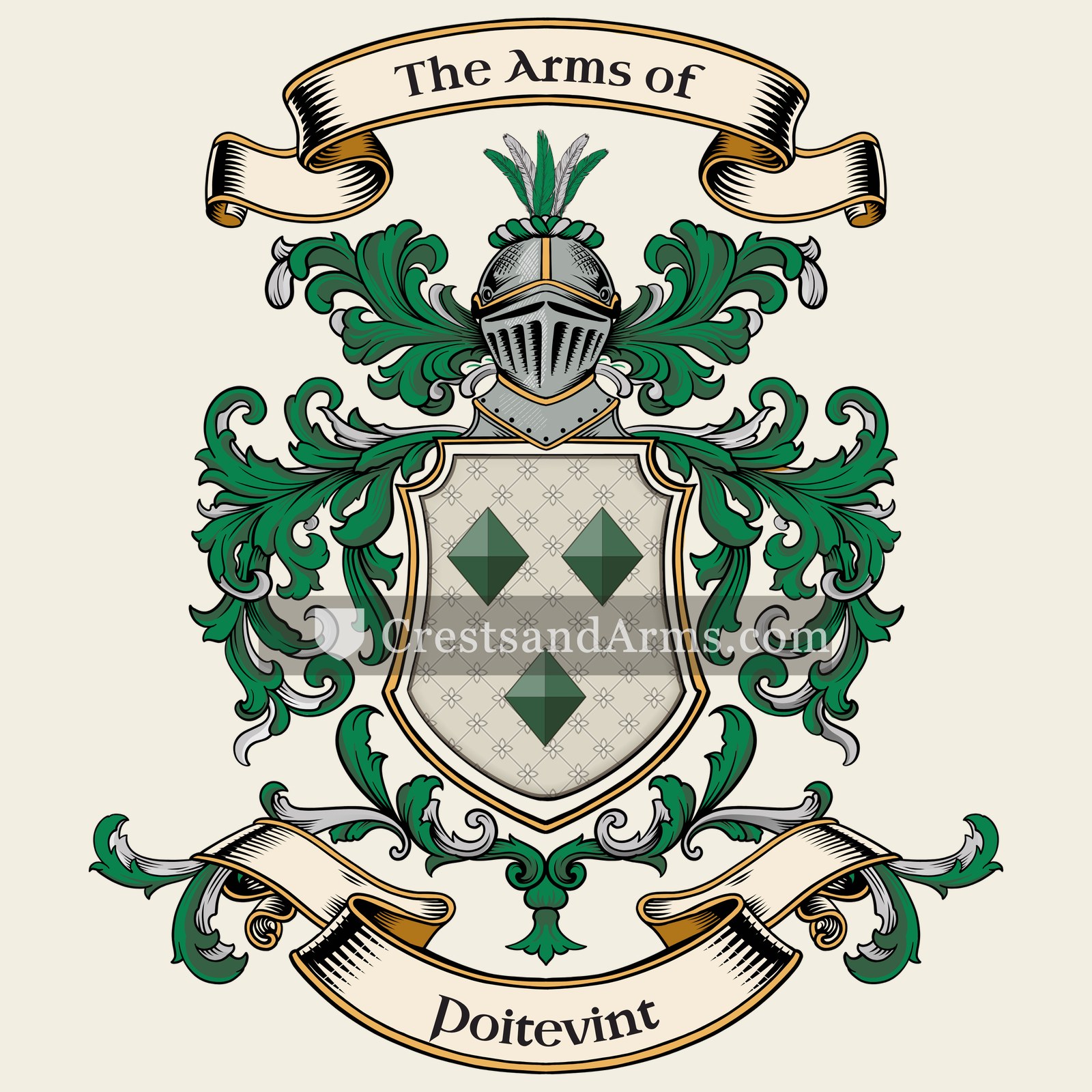 The Poitevint coat of arms, drawn from the recorded blazon