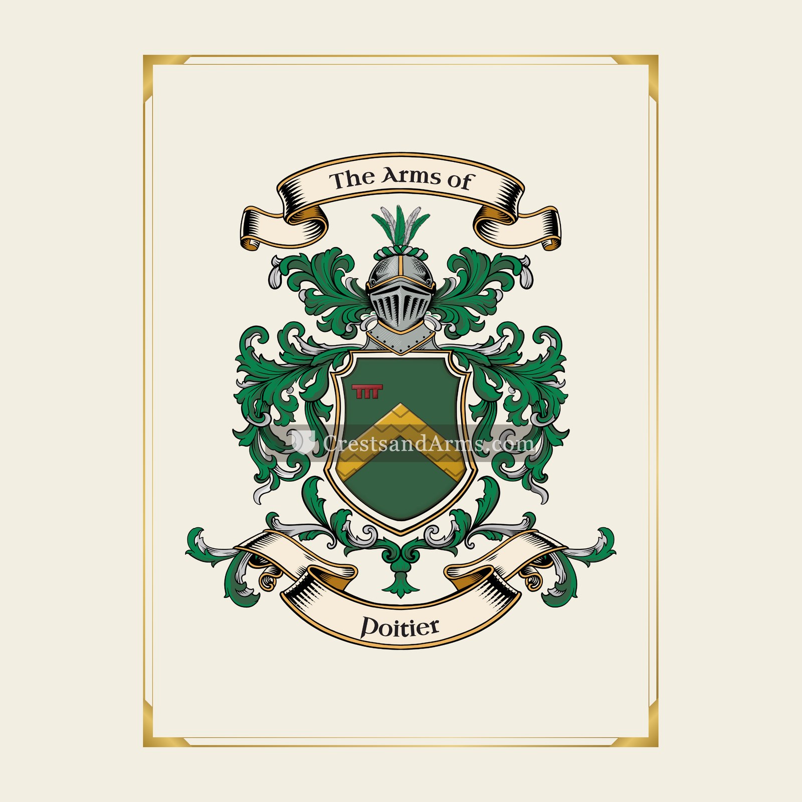 With gold border