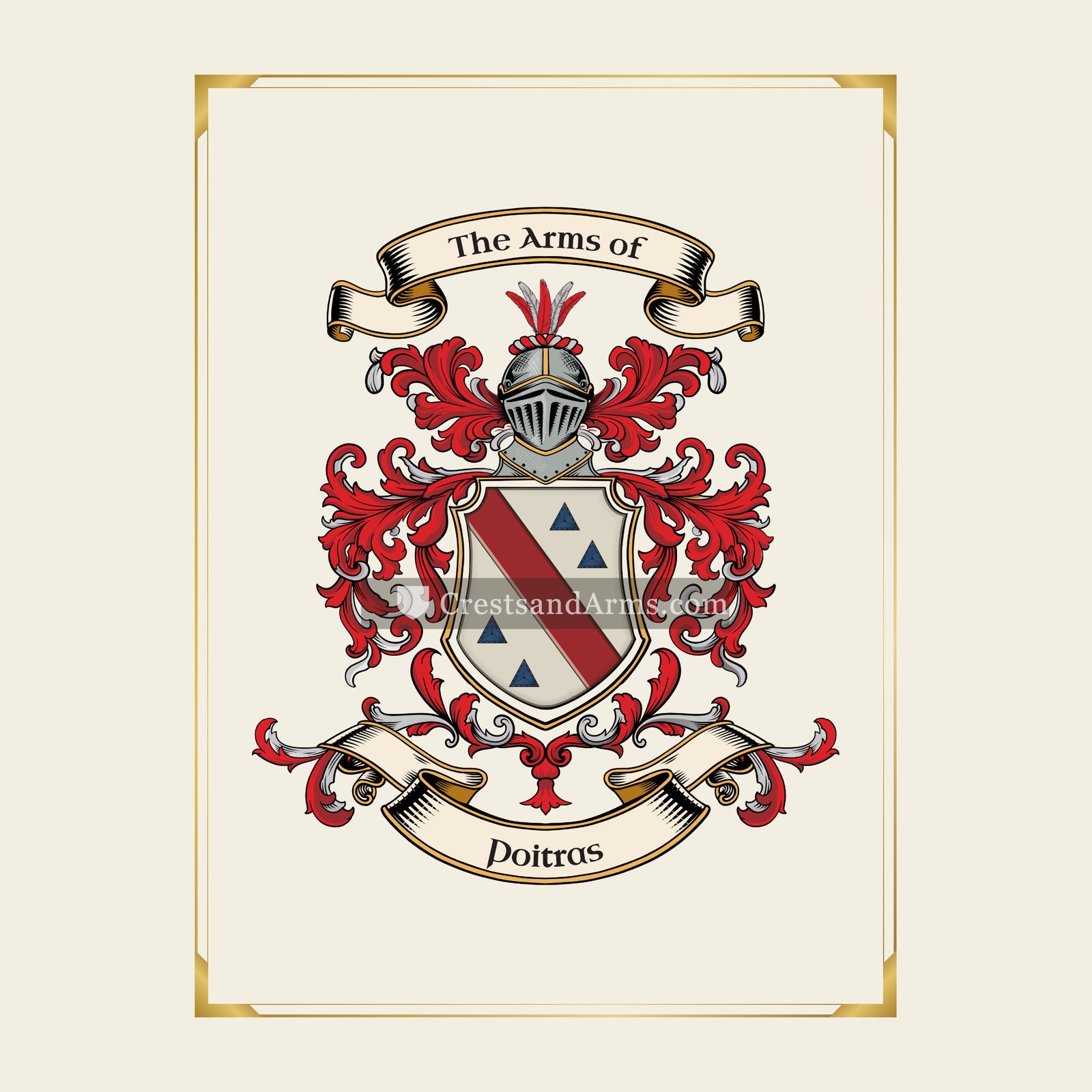 With gold border