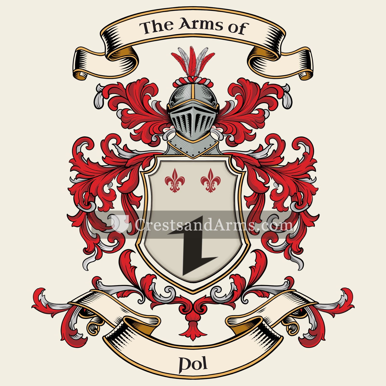 The Pol coat of arms, drawn from the recorded blazon